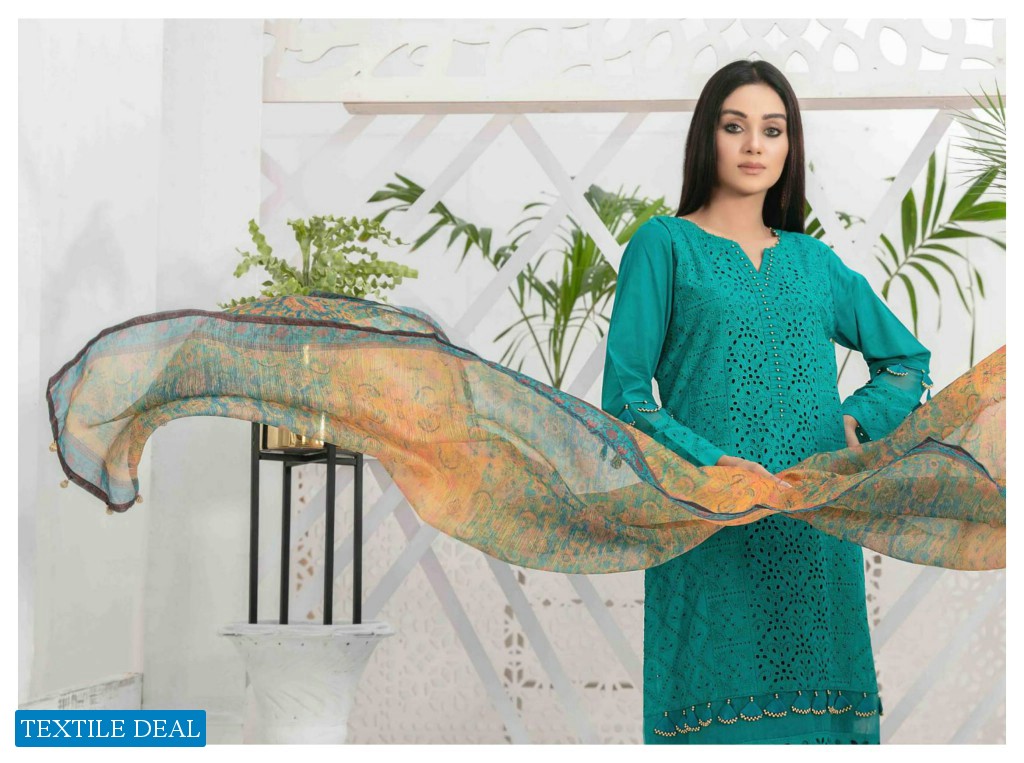 Tawakkal Saiqa Lawn Schiffli Embroidered Fancy Dupatta Pakistani Suits