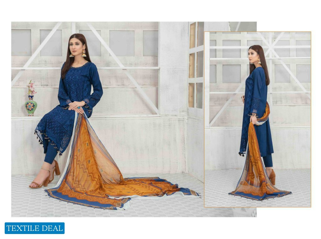 Tawakkal Saiqa Lawn Schiffli Embroidered Fancy Dupatta Pakistani Suits