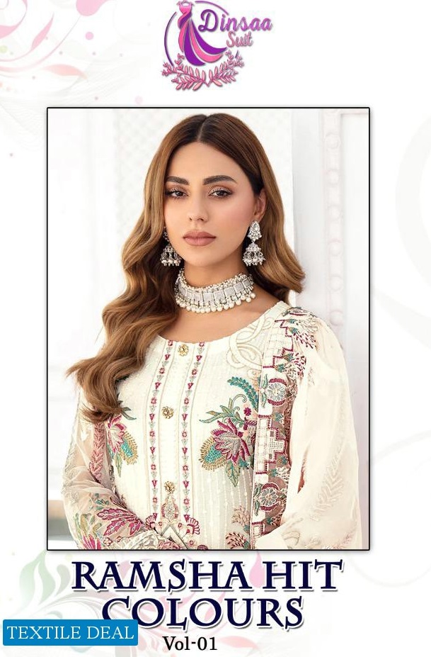 Dinsaa Ramsha Hit Colours Vol-1 Wholesale Pakistani Concept Dress