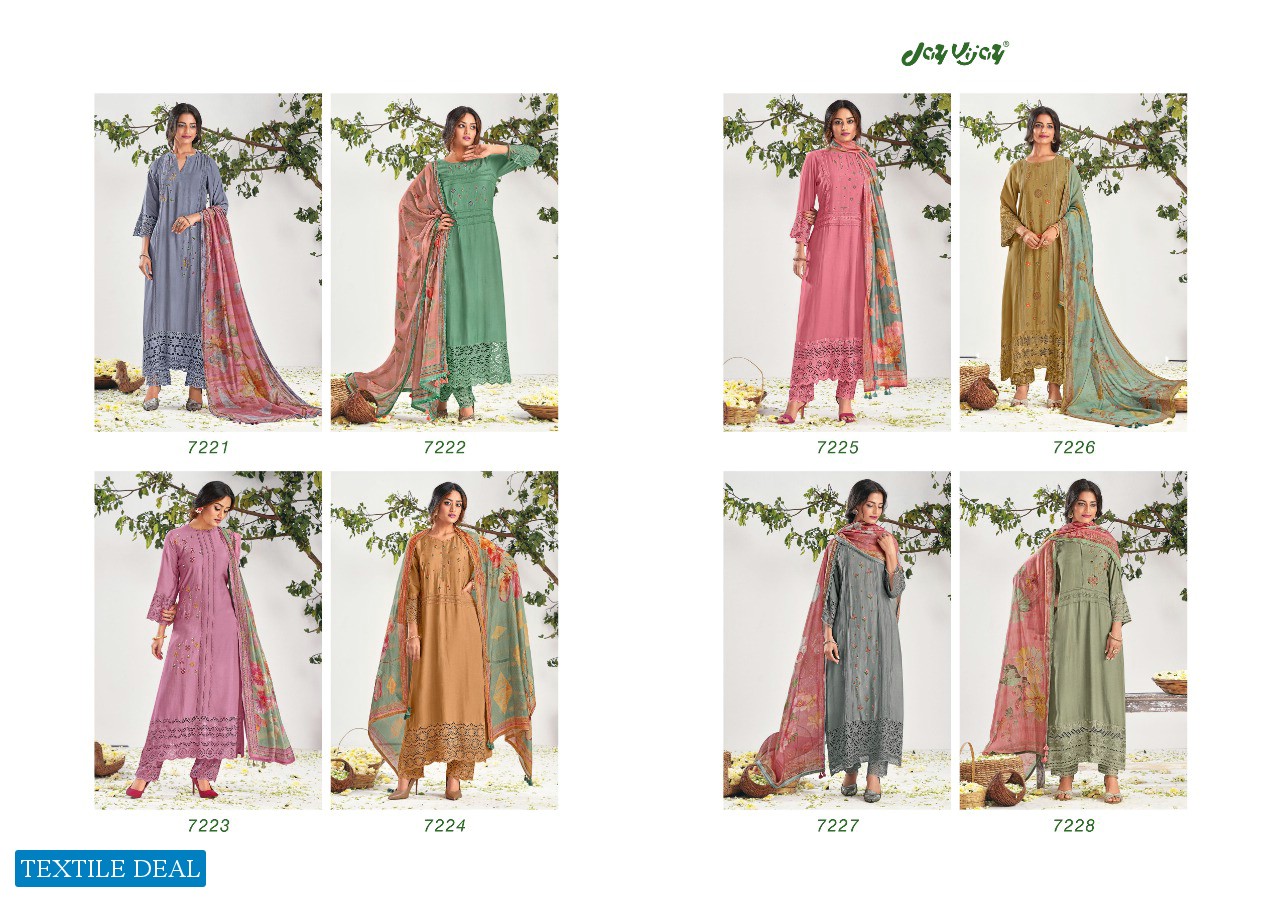 Jay Vijay Raabta Wholesale Pure Moga Silk With Work Salwar Kameez