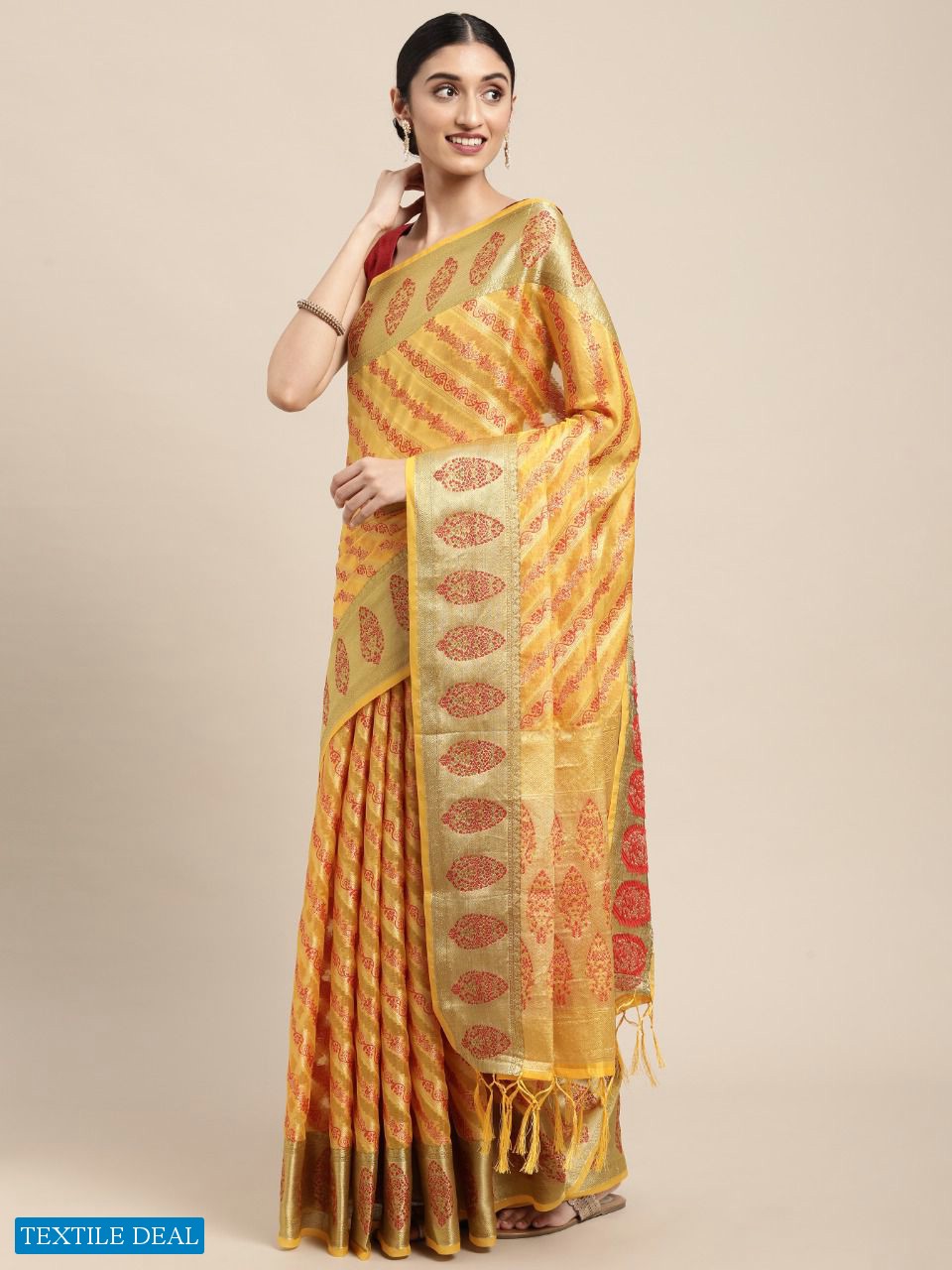 Krishna Fashion Natasha Wholesale Organza Ruch Pallu Indian Sarees