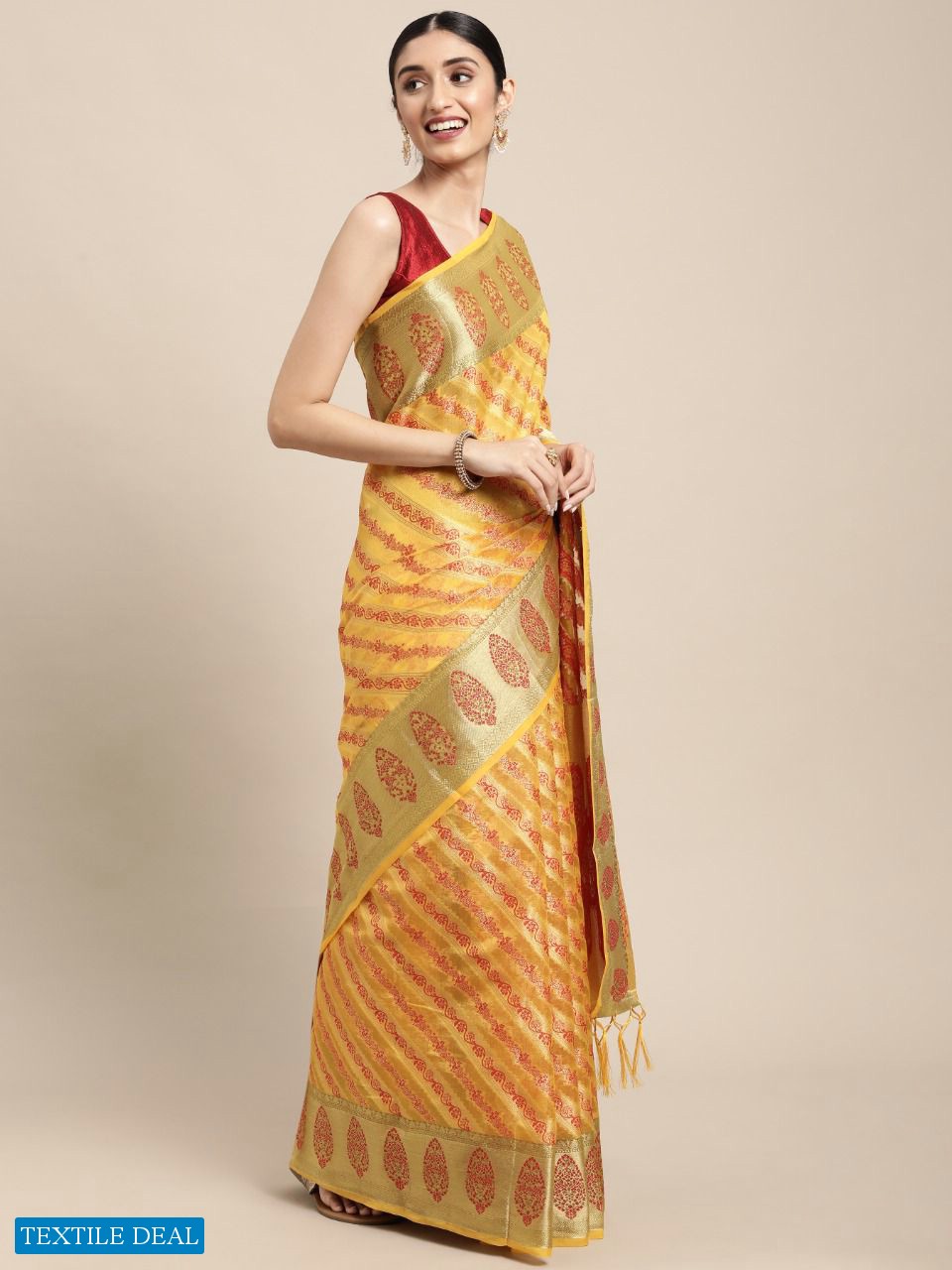 Krishna Fashion Natasha Wholesale Organza Ruch Pallu Indian Sarees