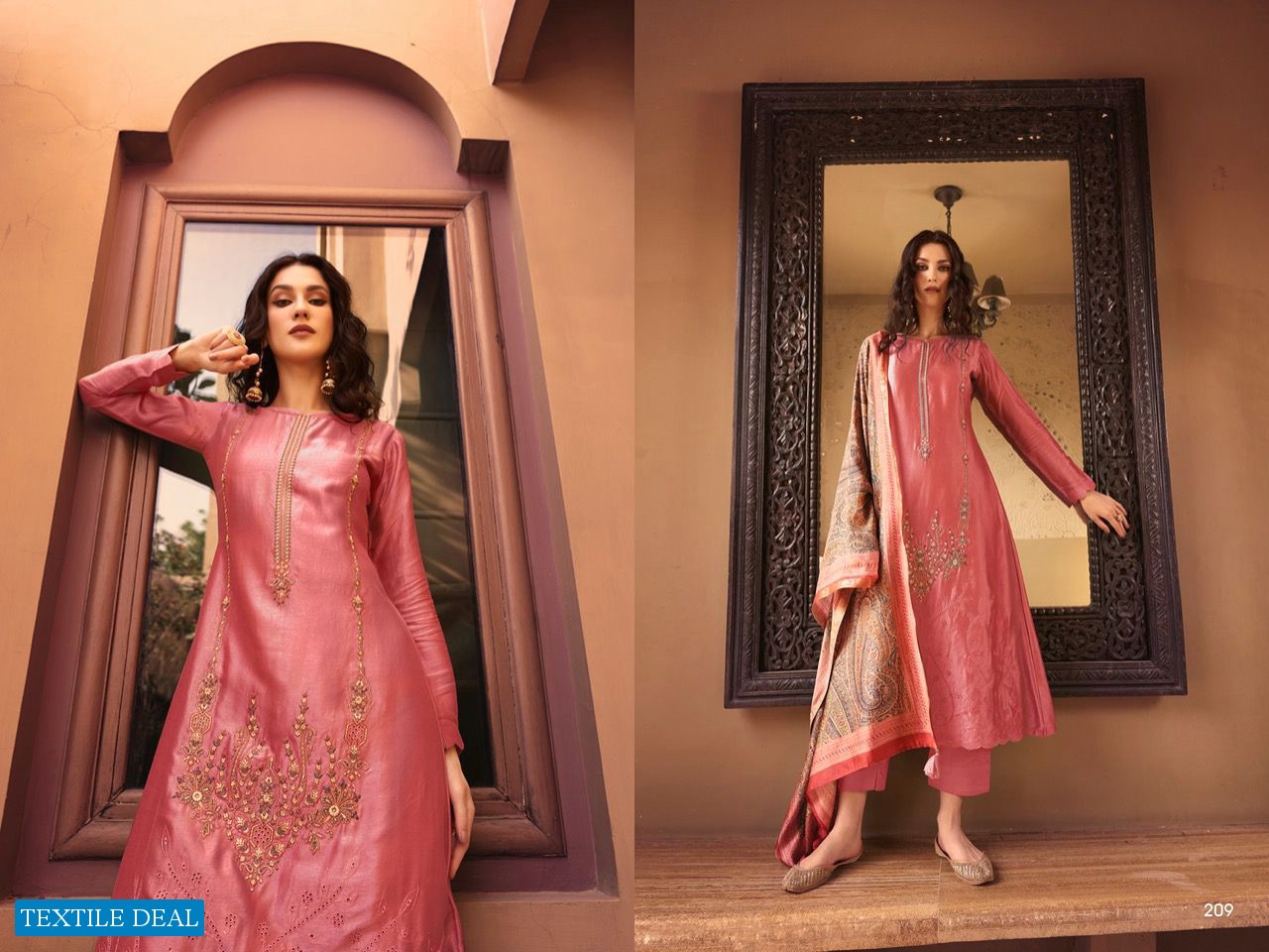 AIQA Safinaz Wholesale Pure Bembrg Russian Art Silk With Work Salwar Suits