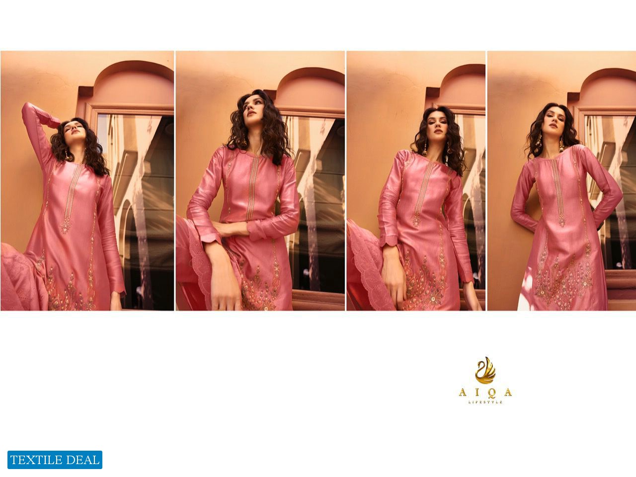 AIQA Safinaz Wholesale Pure Bembrg Russian Art Silk With Work Salwar Suits