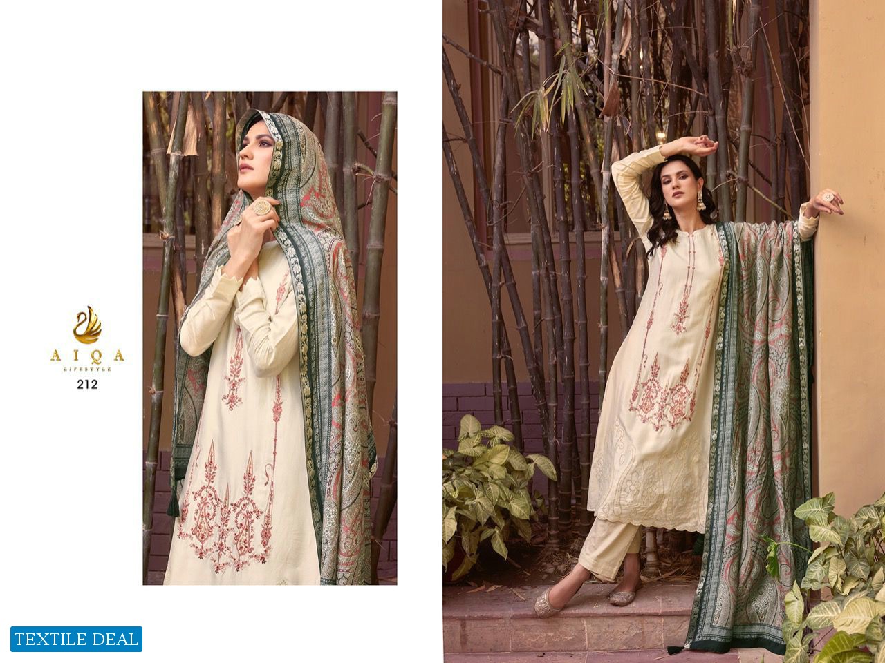 AIQA Safinaz Wholesale Pure Bembrg Russian Art Silk With Work Salwar Suits