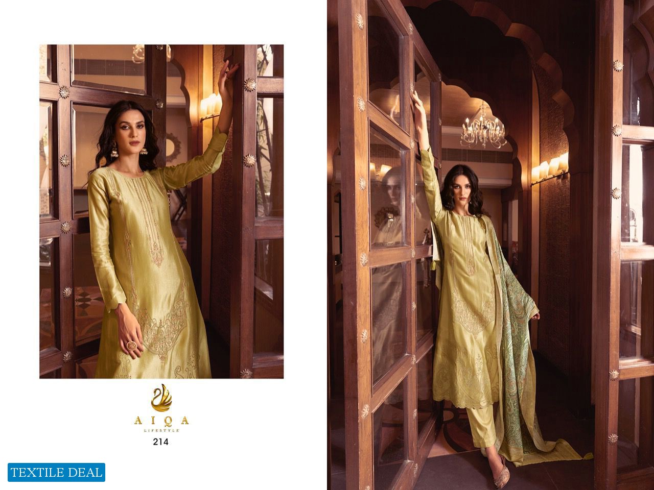 AIQA Safinaz Wholesale Pure Bembrg Russian Art Silk With Work Salwar Suits