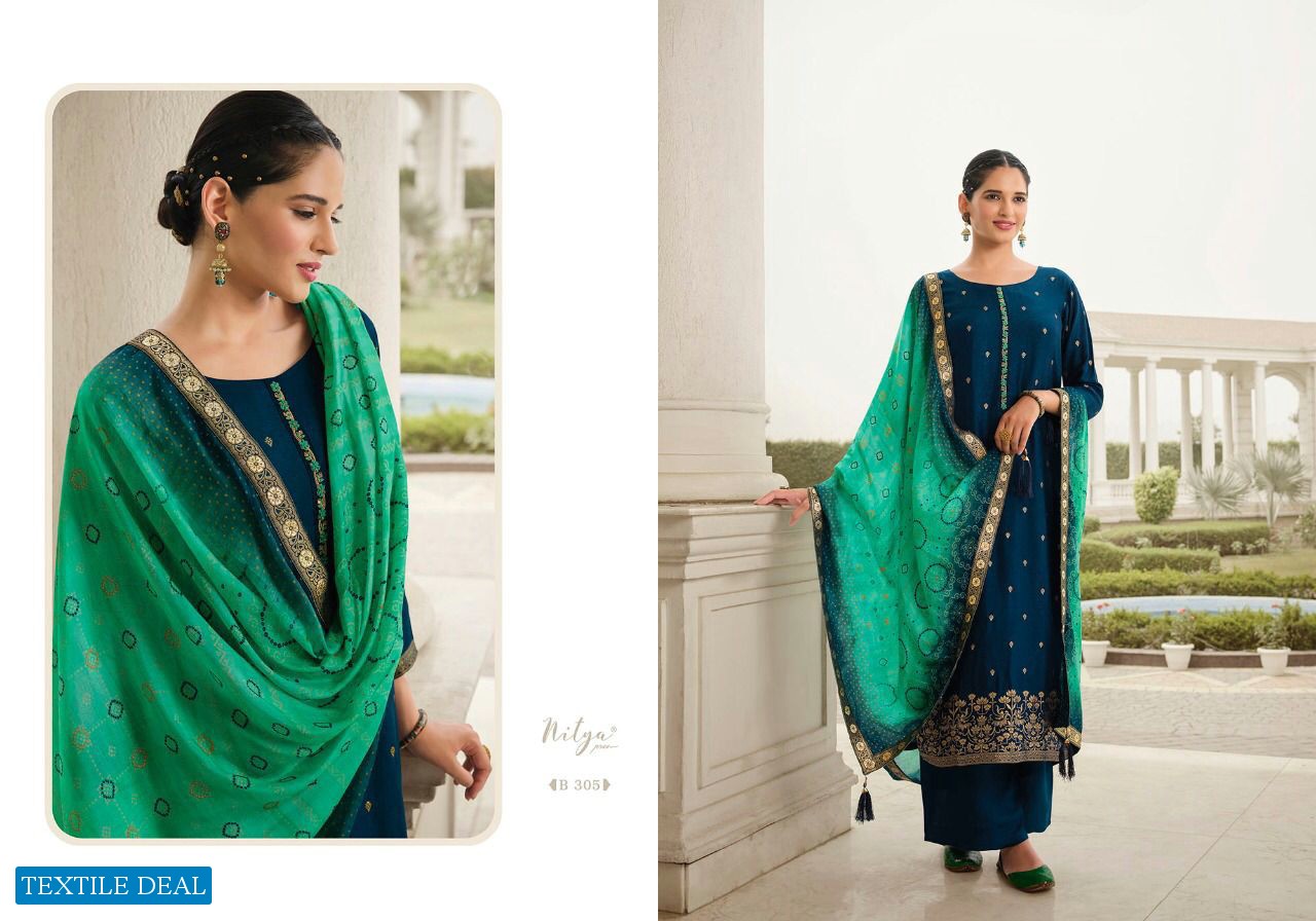 LT Nitya Bandhani Vol-3 wholesale Dola Jacquard With Work Salwar Suits