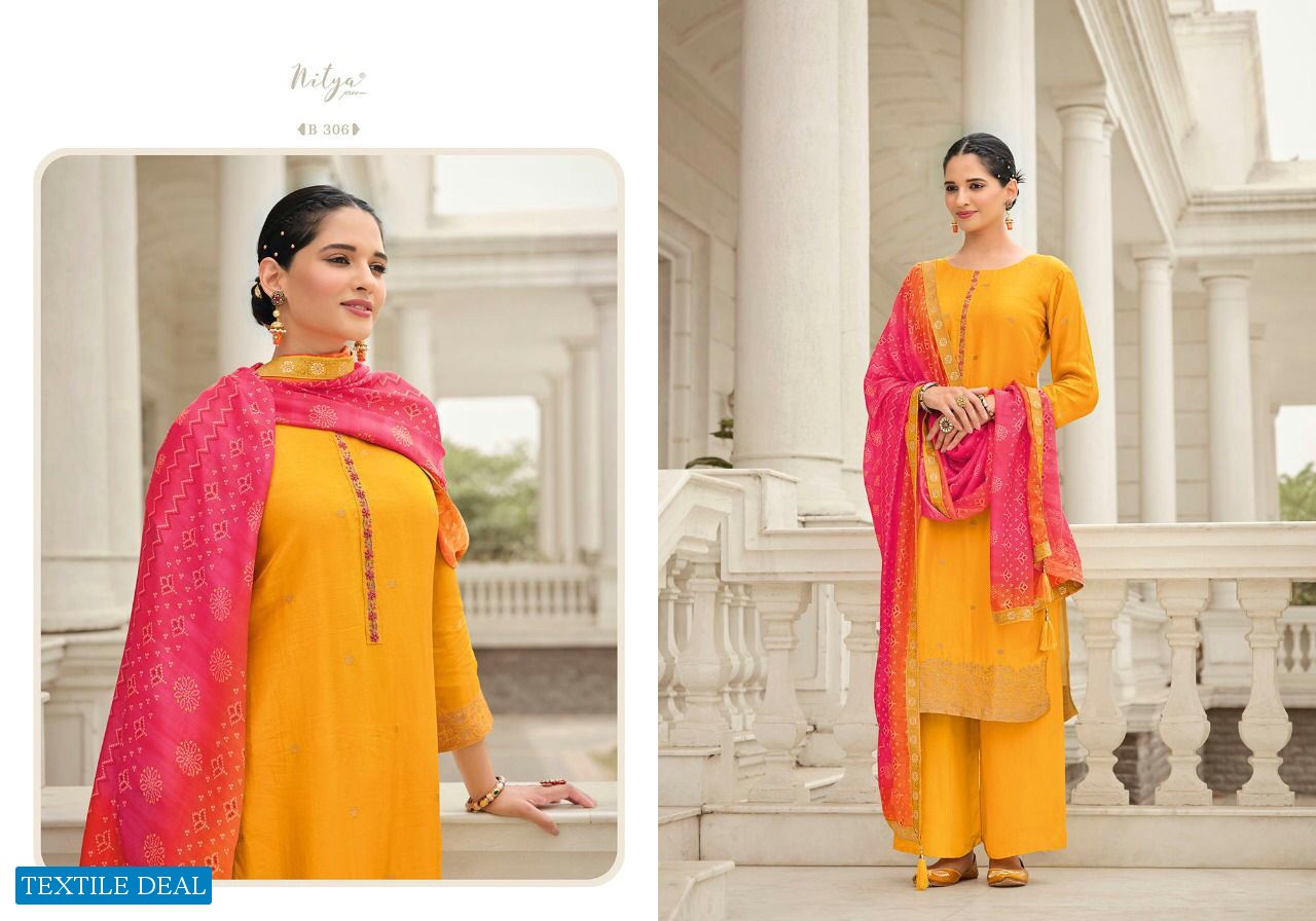LT Nitya Bandhani Vol-3 wholesale Dola Jacquard With Work Salwar Suits