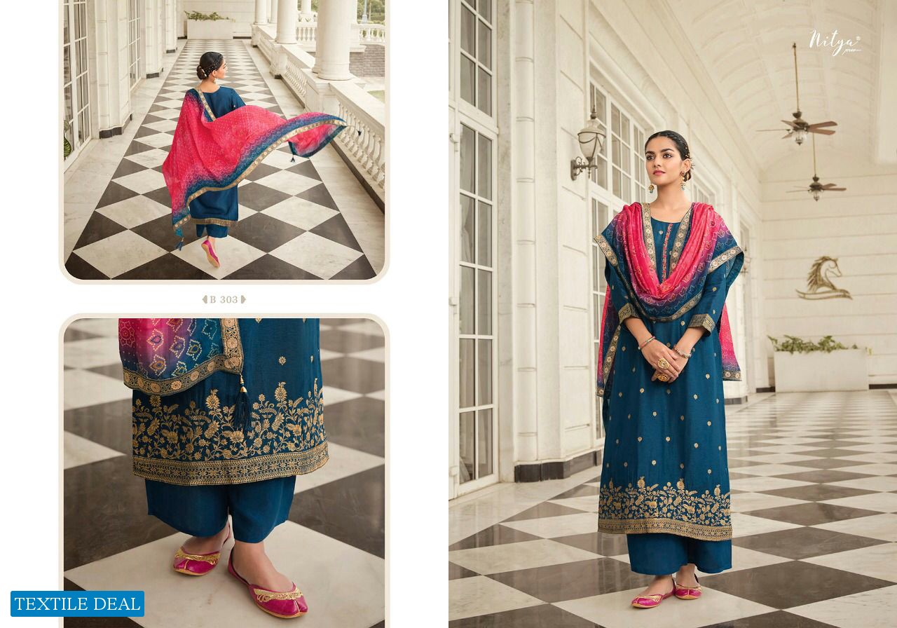 LT Nitya Bandhani Vol-3 wholesale Dola Jacquard With Work Salwar Suits