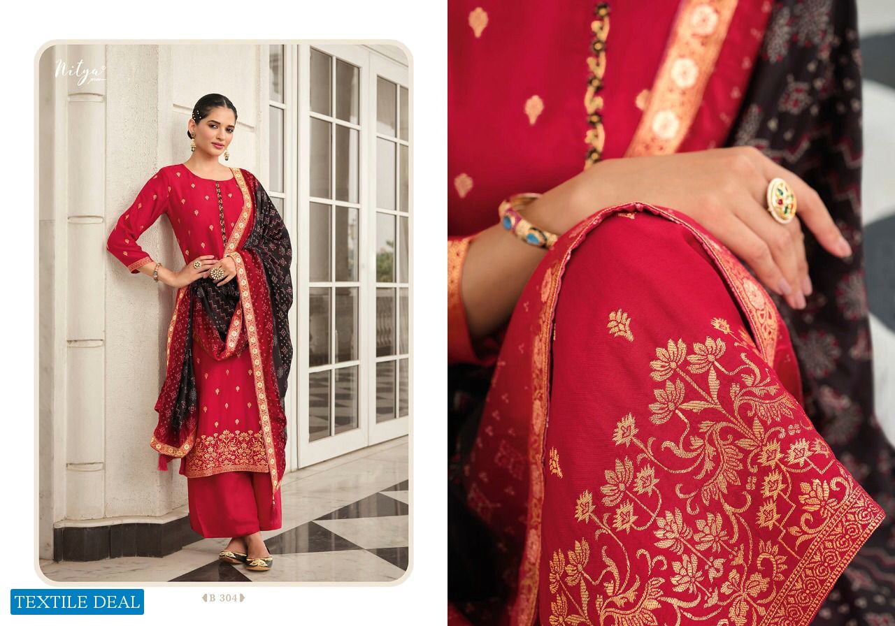 LT Nitya Bandhani Vol-3 wholesale Dola Jacquard With Work Salwar Suits