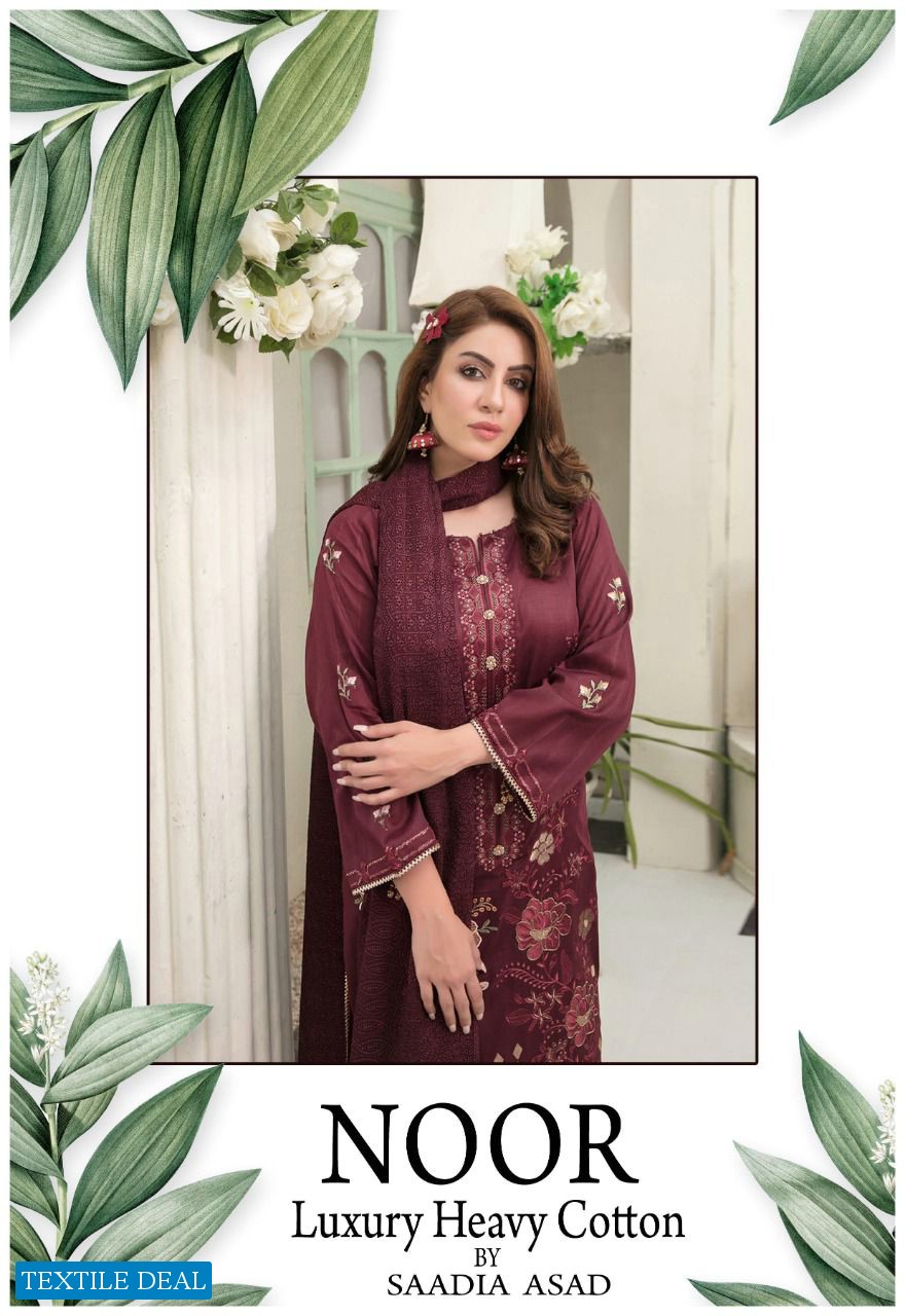 Noor Luxury Heavy Cotton By Saadia Asad Pakistani Printed Dress