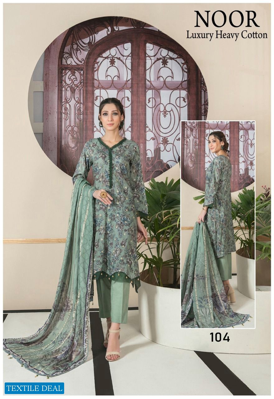 Noor Luxury Heavy Cotton By Saadia Asad Pakistani Printed Dress