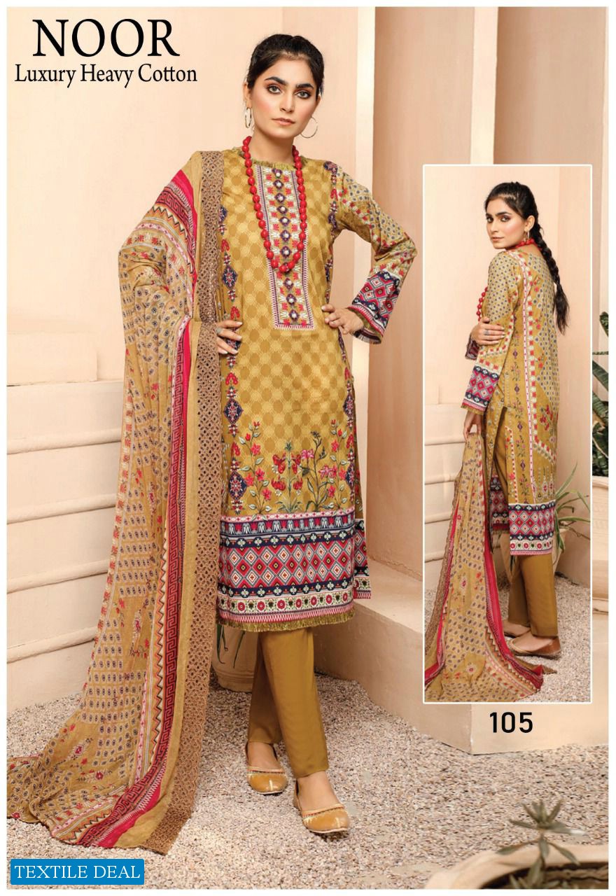 Noor Luxury Heavy Cotton By Saadia Asad Pakistani Printed Dress