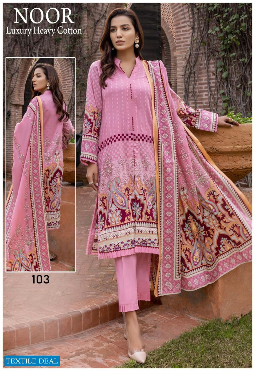 Noor Luxury Heavy Cotton By Saadia Asad Pakistani Printed Dress