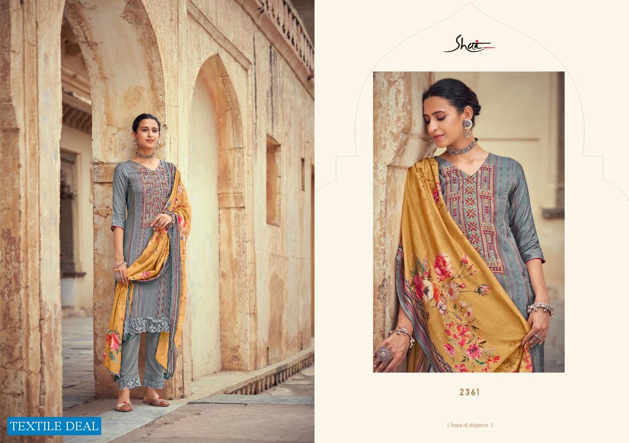 Jay Vijay Shaii Zohra Wholesale Pure Moga Silk With Work Salwar Suits