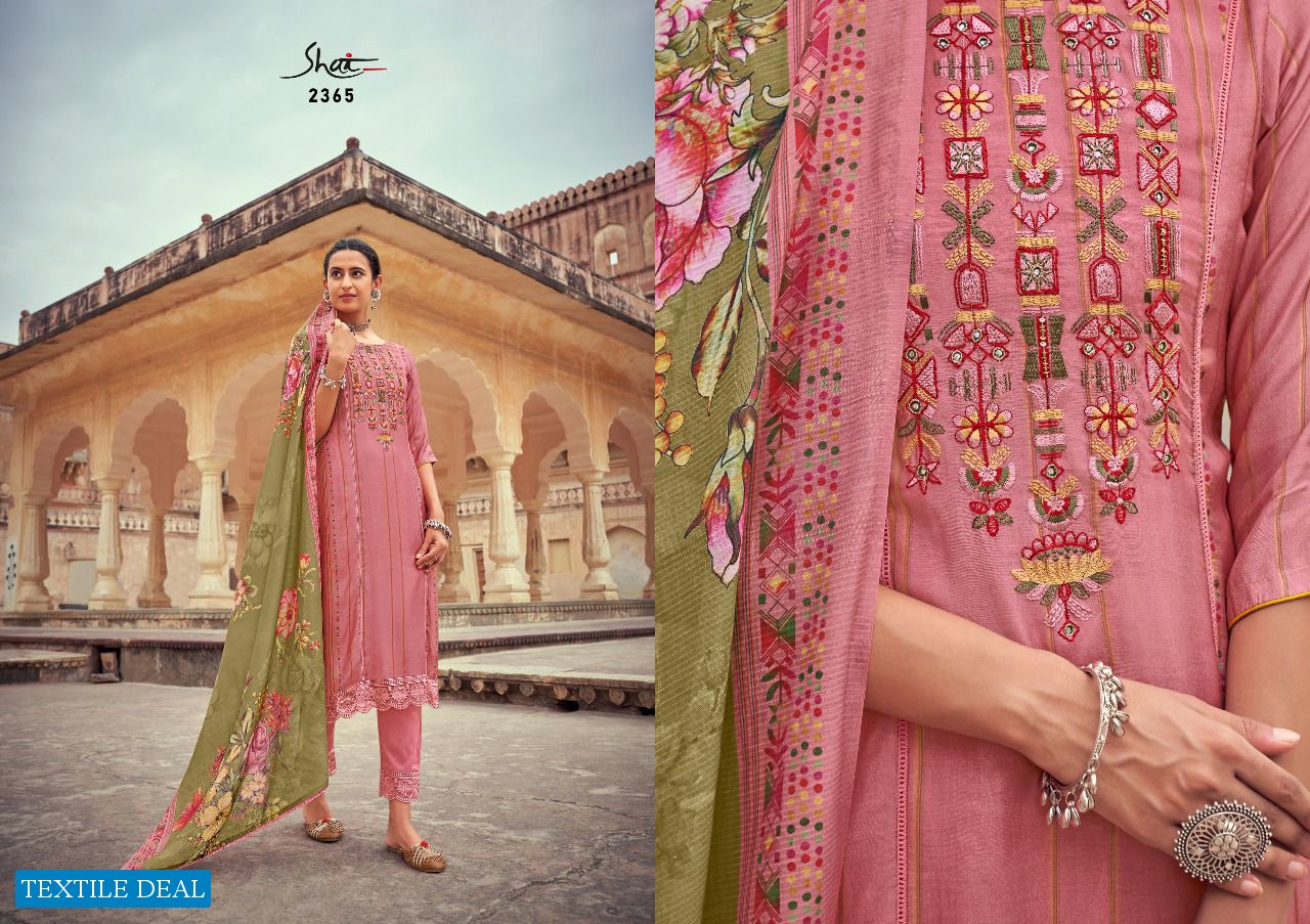 Jay Vijay Shaii Zohra Wholesale Pure Moga Silk With Work Salwar Suits