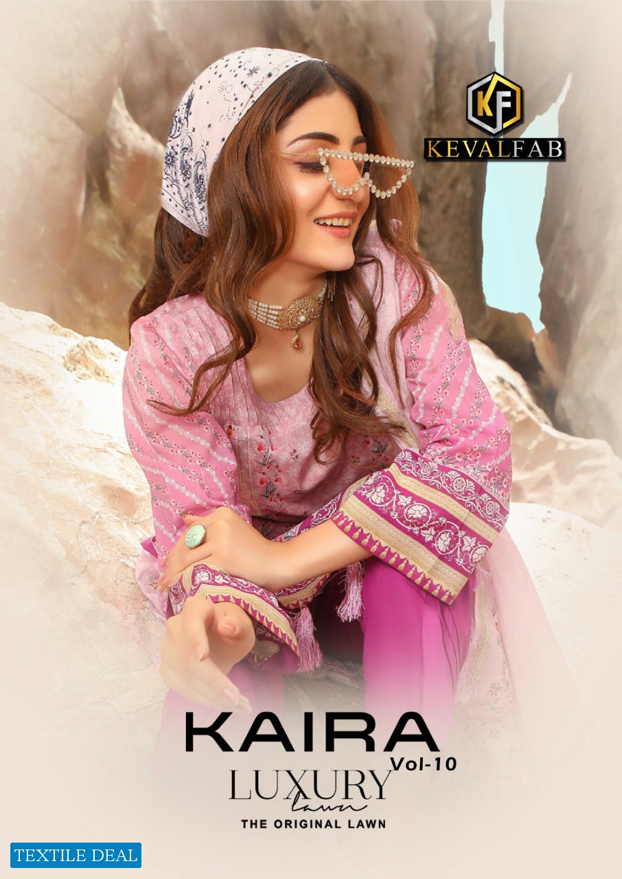 Keval Fab Kaira Vol-10 Wholesale Karachi print Dress Material