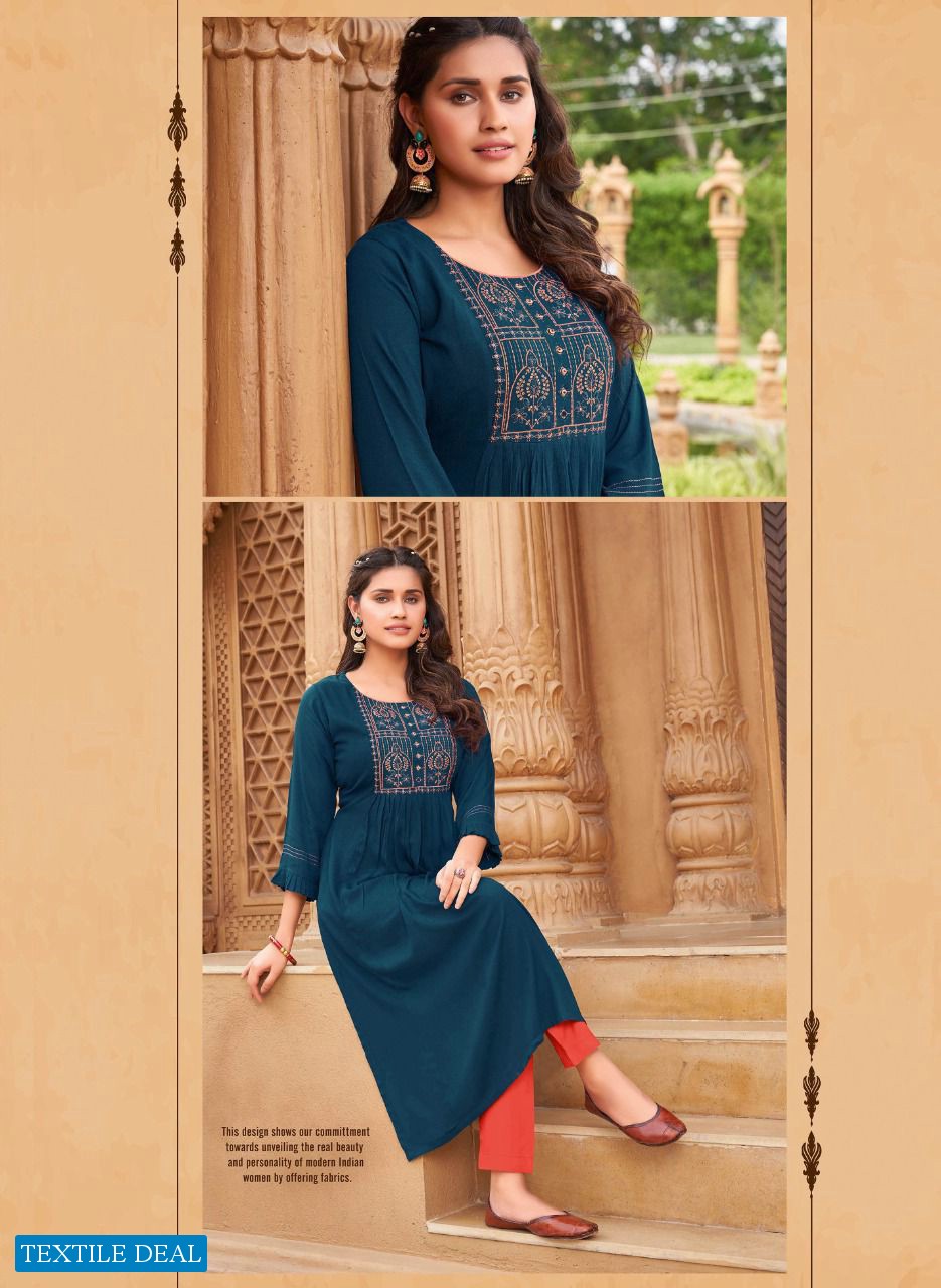 KASHISH BY ASLIWHOLESALE DESIGNER FACNY PURE CREPE PRINTED KURTIS