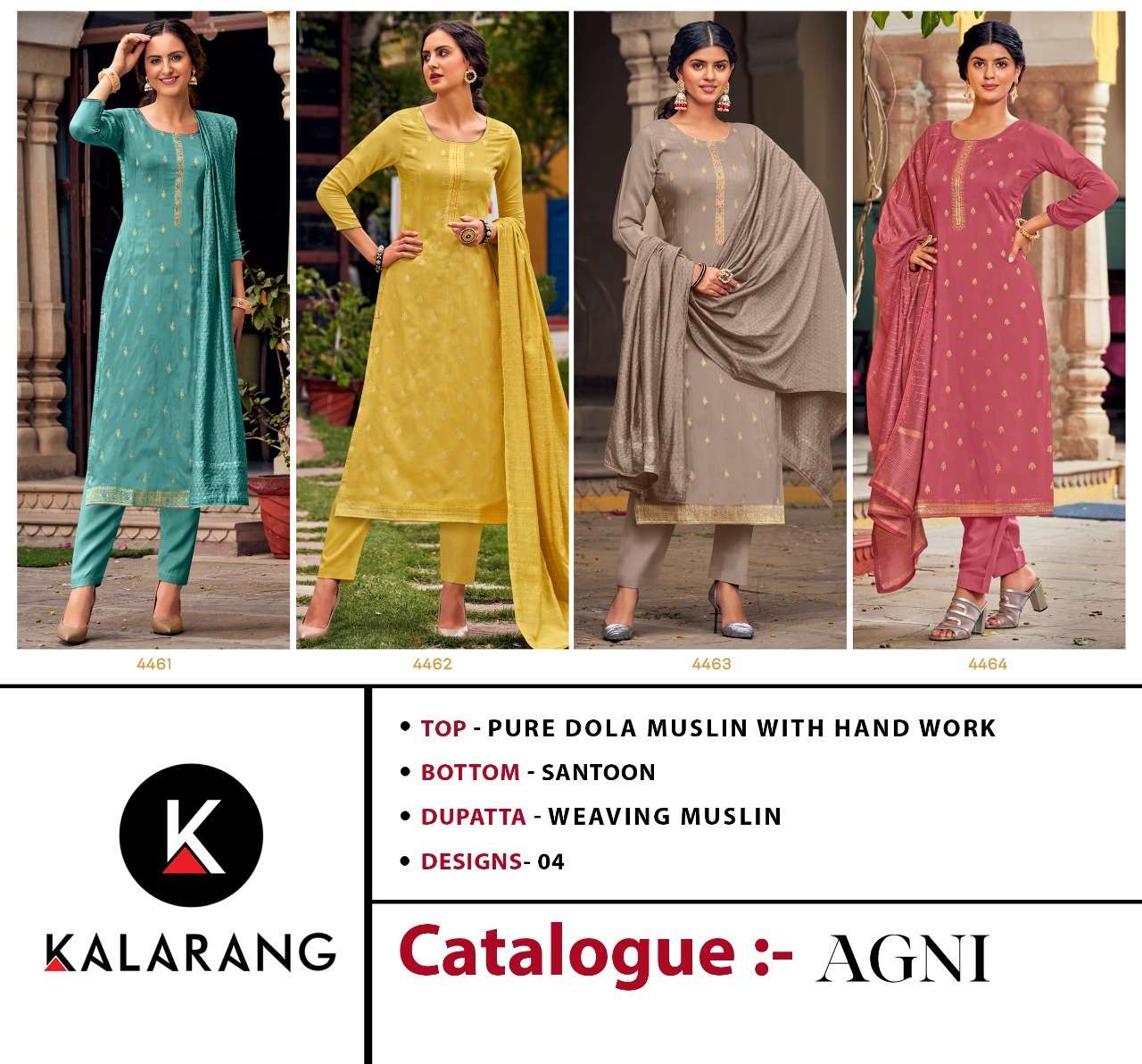 AGNI BY KALARANG DOLA MUSLIN SILK INDIAN SALWAR KAMEEZ