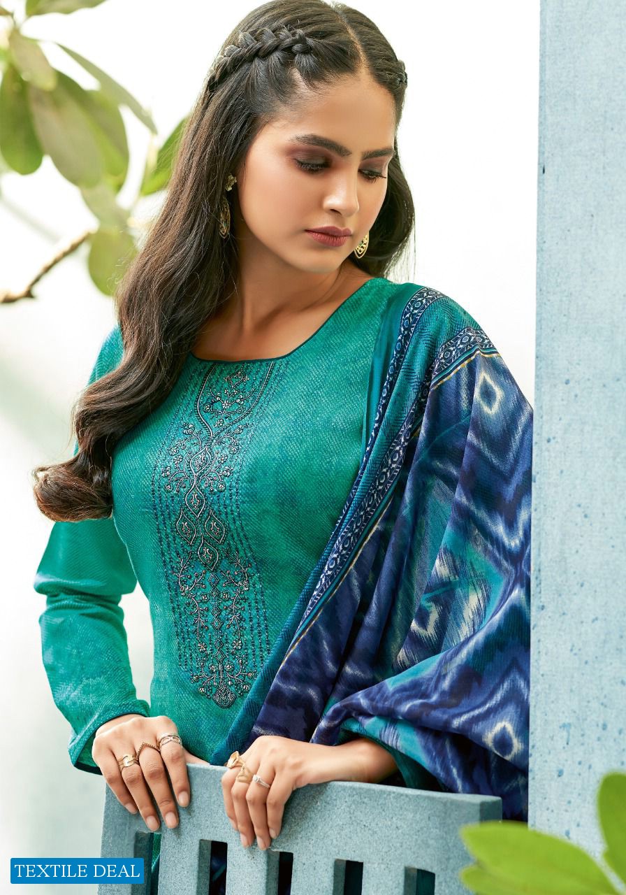 Suryajyoti Shaded Vol-6 Wholesale Satin Cotton With Neck Work Dress Material