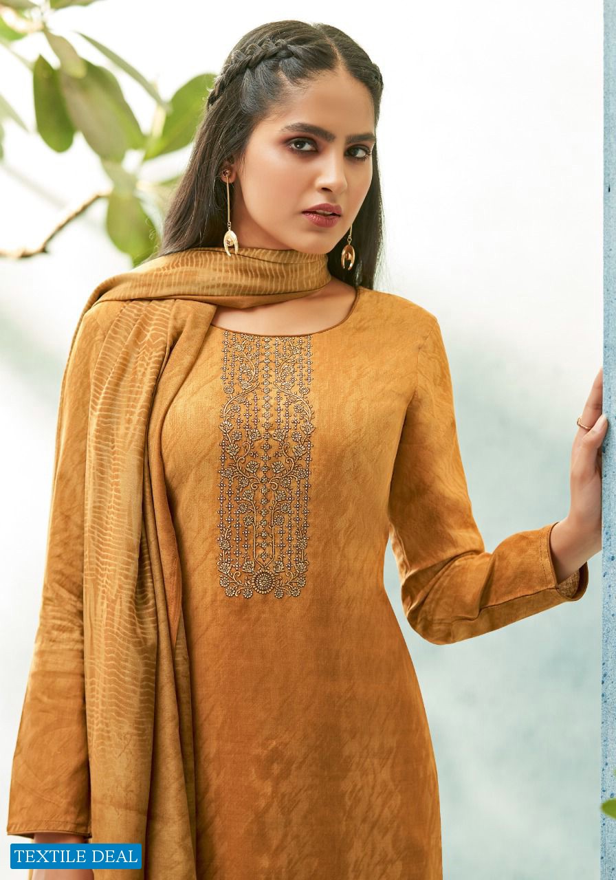 Suryajyoti Shaded Vol-6 Wholesale Satin Cotton With Neck Work Dress Material