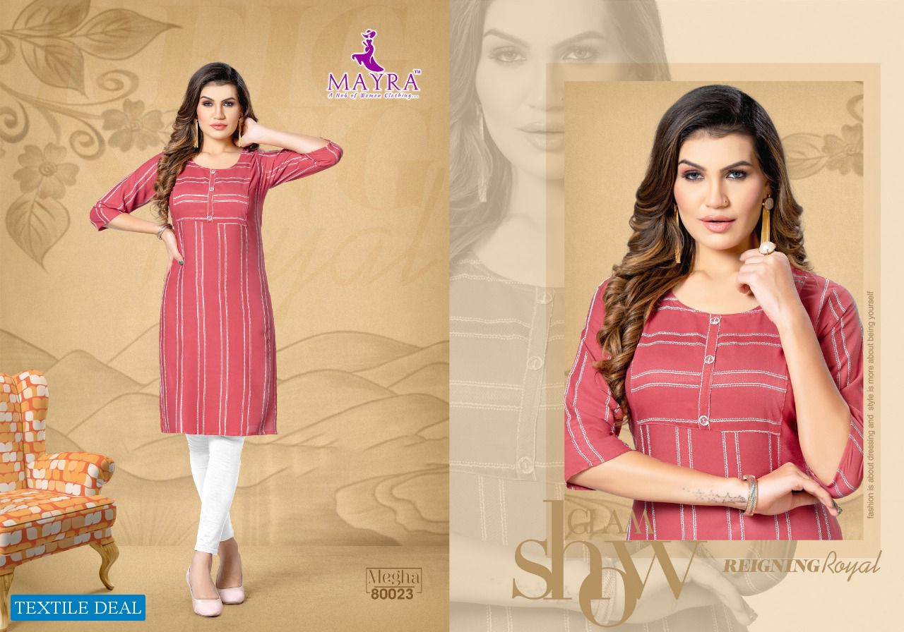 Mayra Megha Wholesale Printed Reyon Long Kurtis