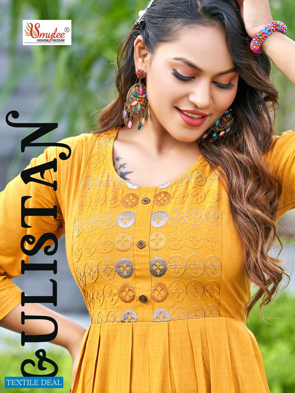 GULISTAN BY SMYLEE RAYON WORK DESIGNER GOWN KURTIS