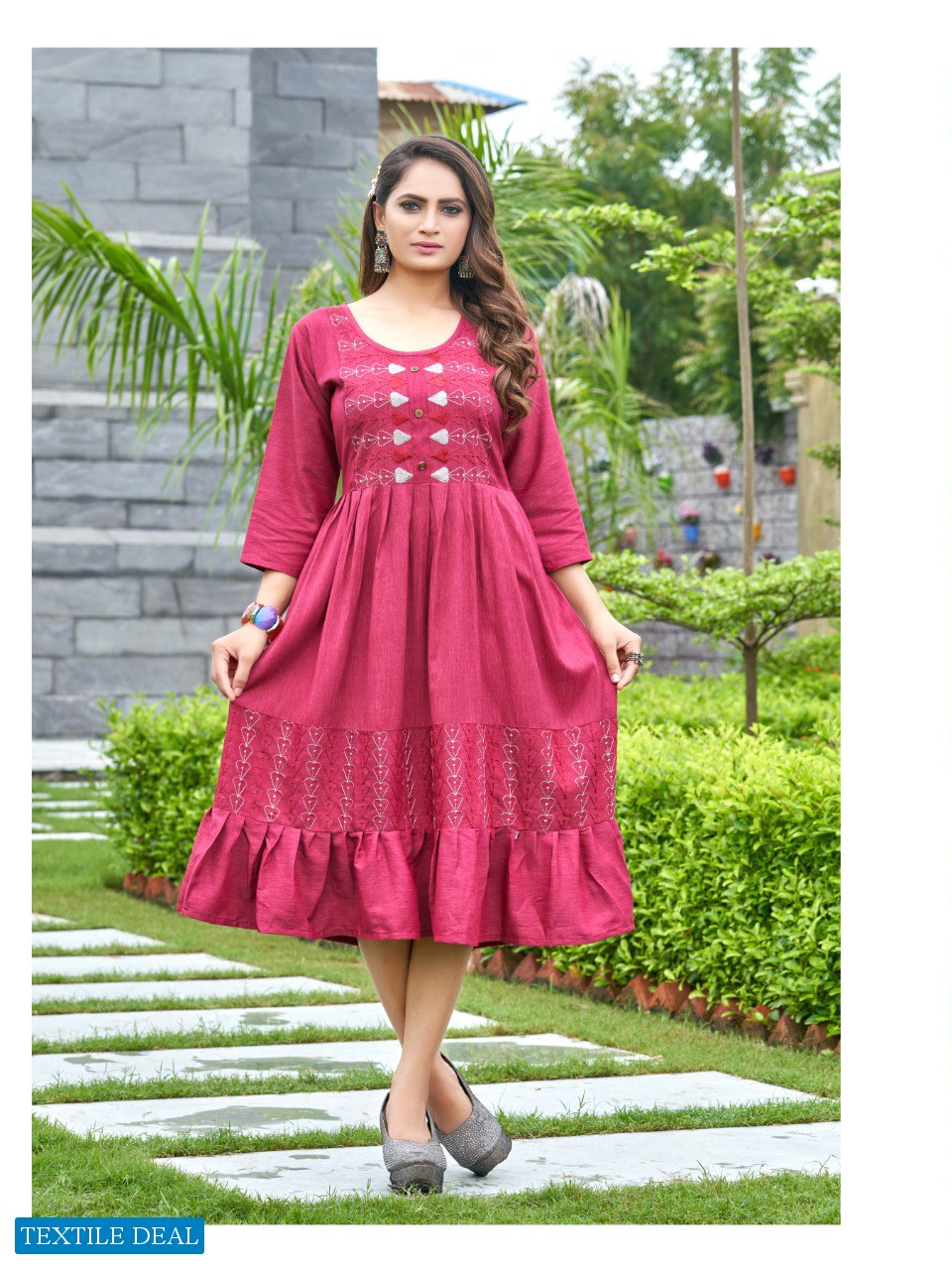 GULISTAN BY SMYLEE RAYON WORK DESIGNER GOWN KURTIS