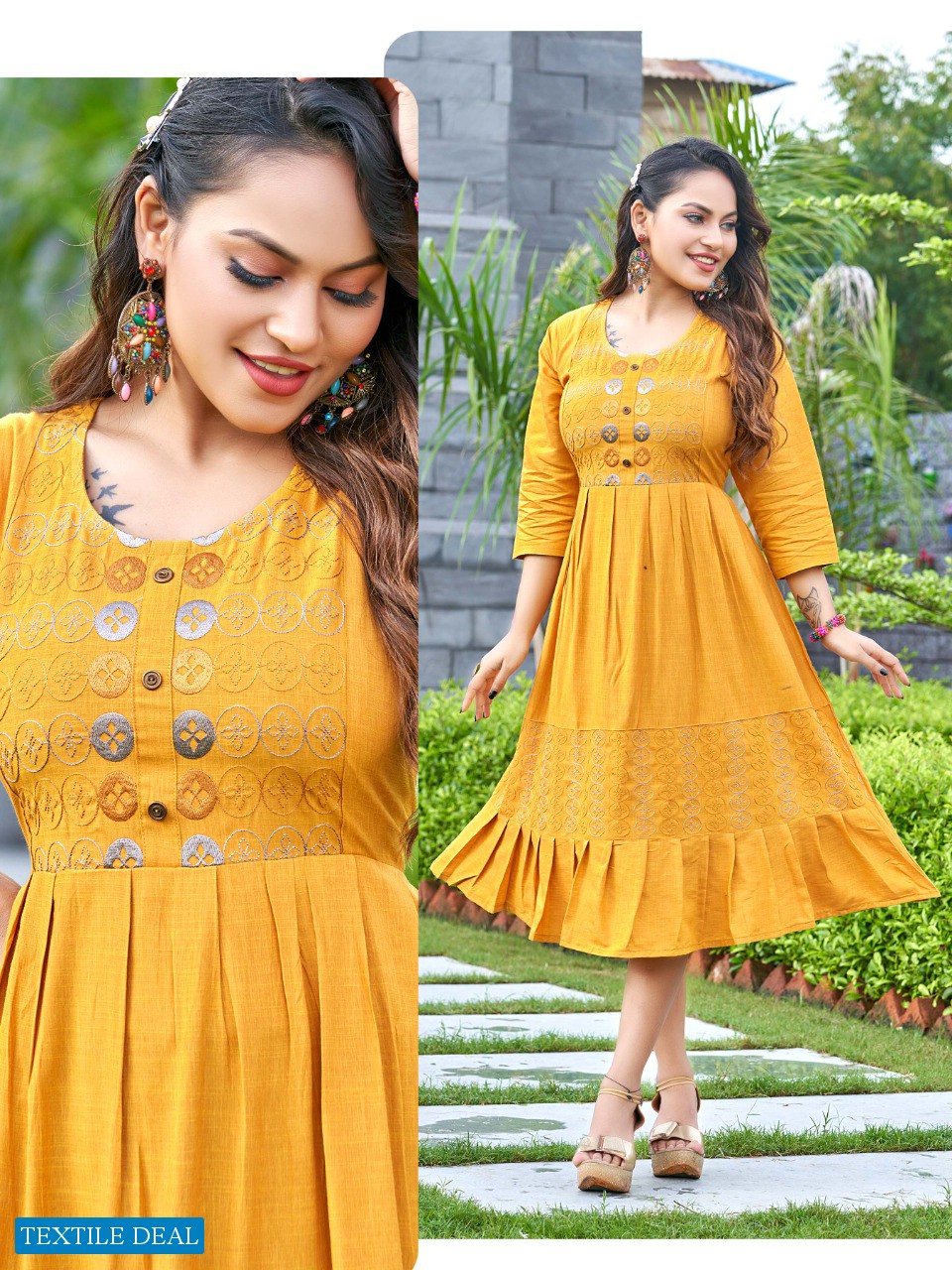 GULISTAN BY SMYLEE RAYON WORK DESIGNER GOWN KURTIS