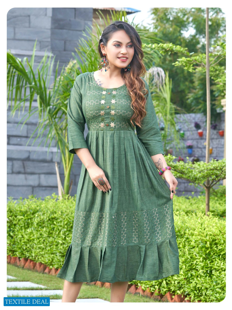 GULISTAN BY SMYLEE RAYON WORK DESIGNER GOWN KURTIS