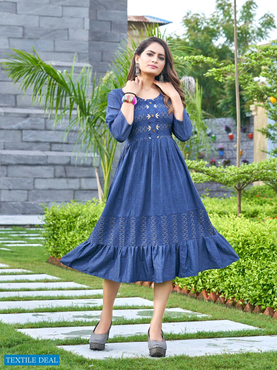 GULISTAN BY SMYLEE RAYON WORK DESIGNER GOWN KURTIS