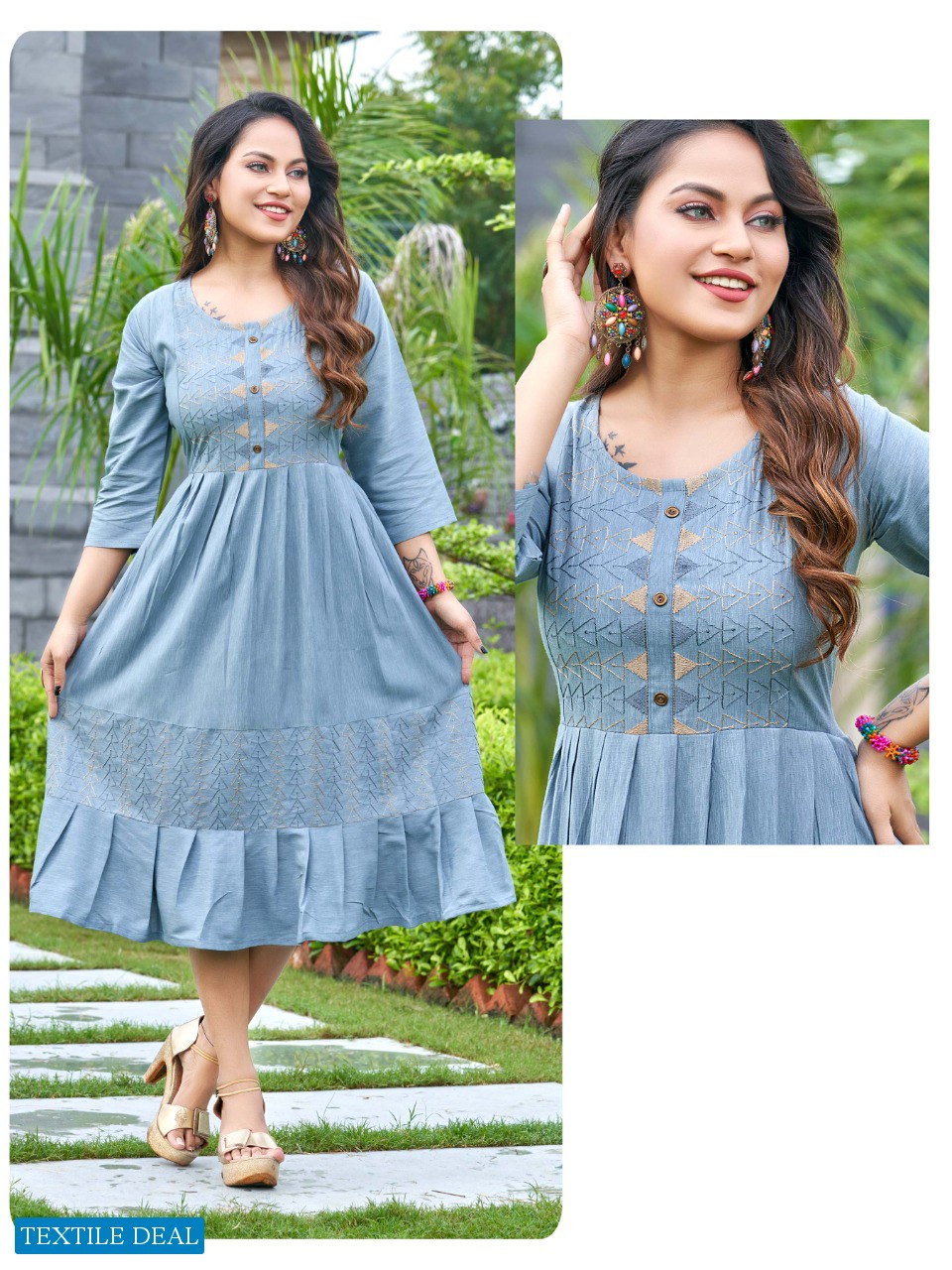 GULISTAN BY SMYLEE RAYON WORK DESIGNER GOWN KURTIS