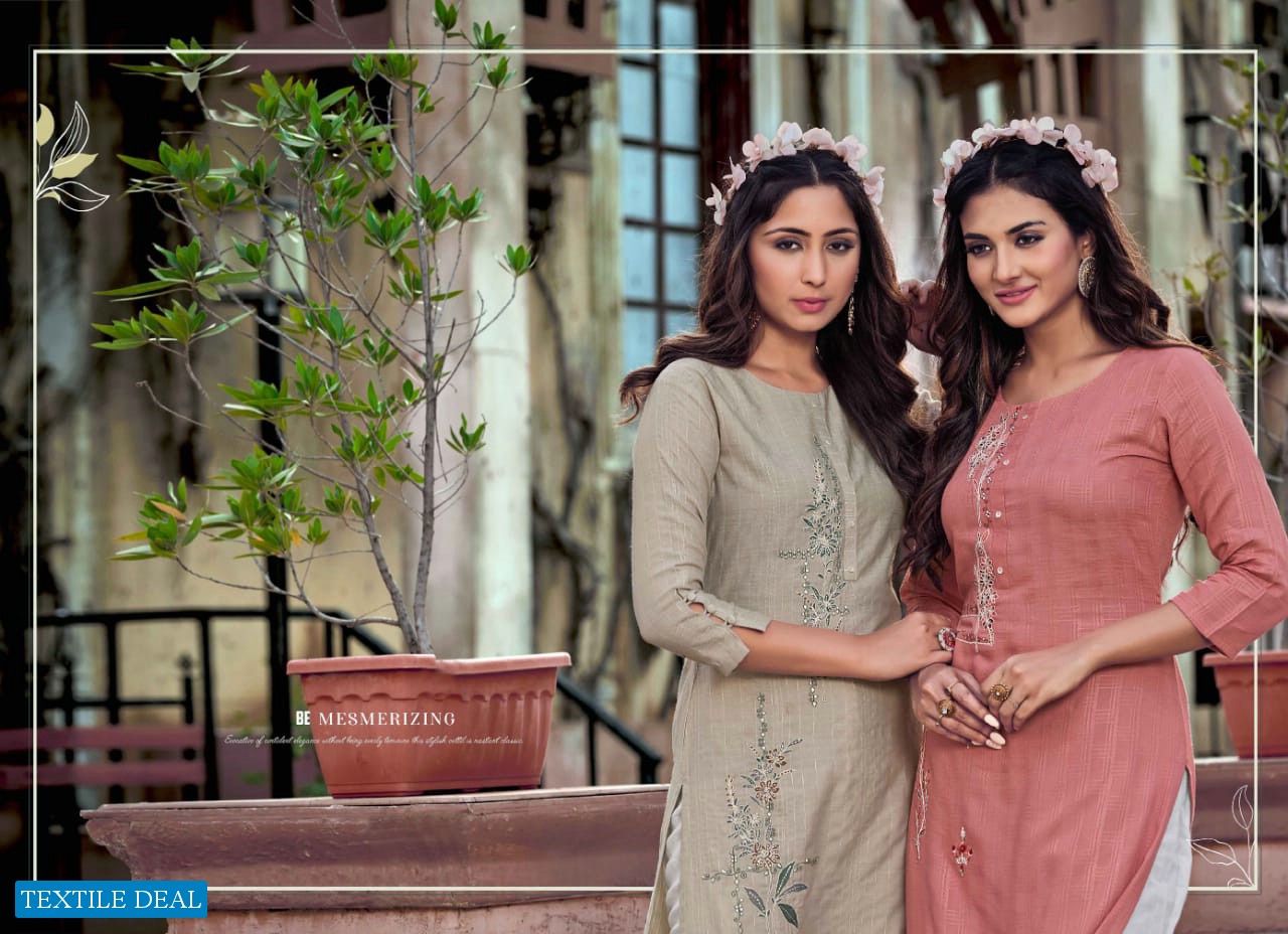 Kalaroop Jaggi Wholesale Fancy Reyon With Work Long Kurtis