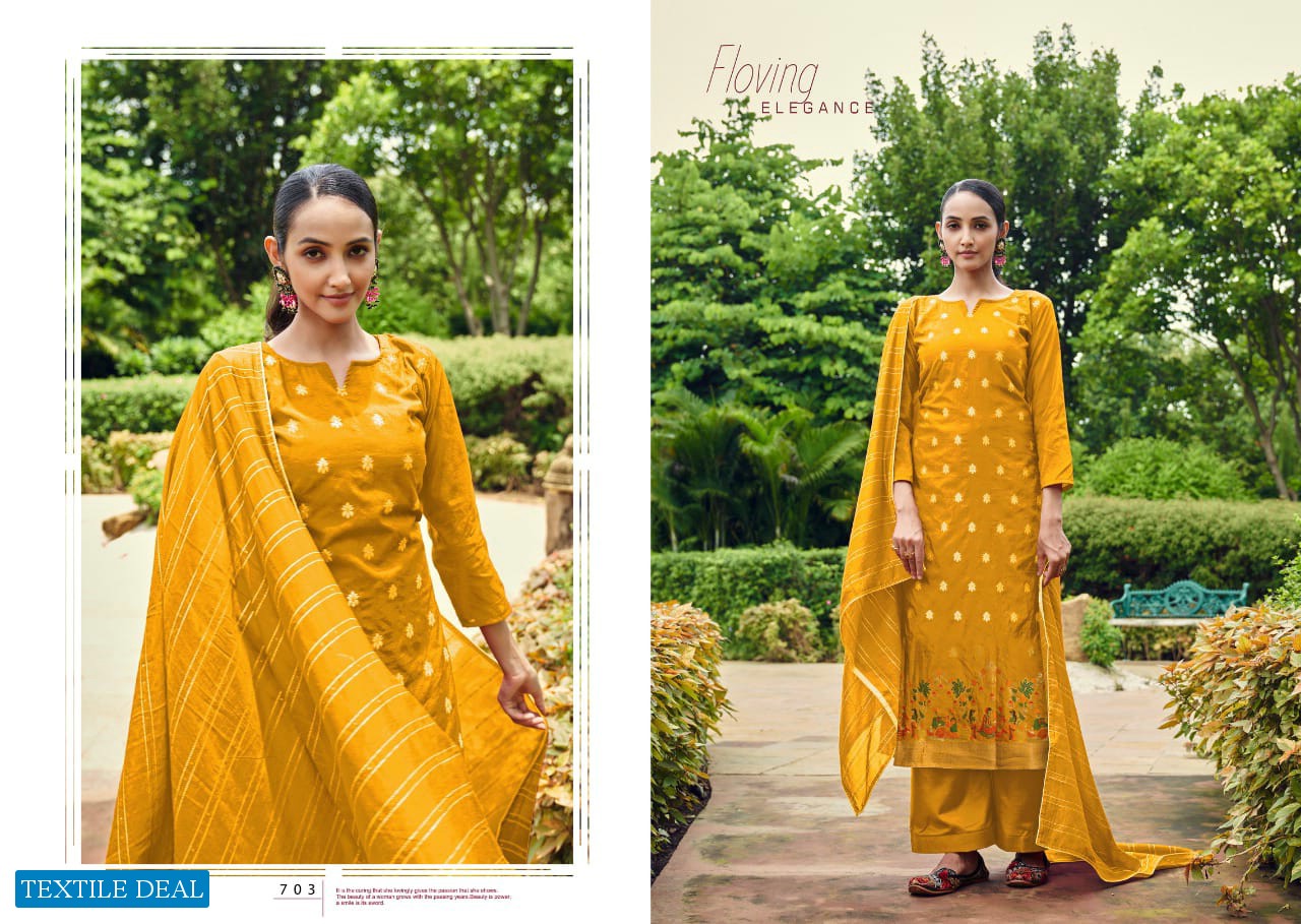 Cherry Shubh Wholesale Pure Silk Jacquard Dress Material