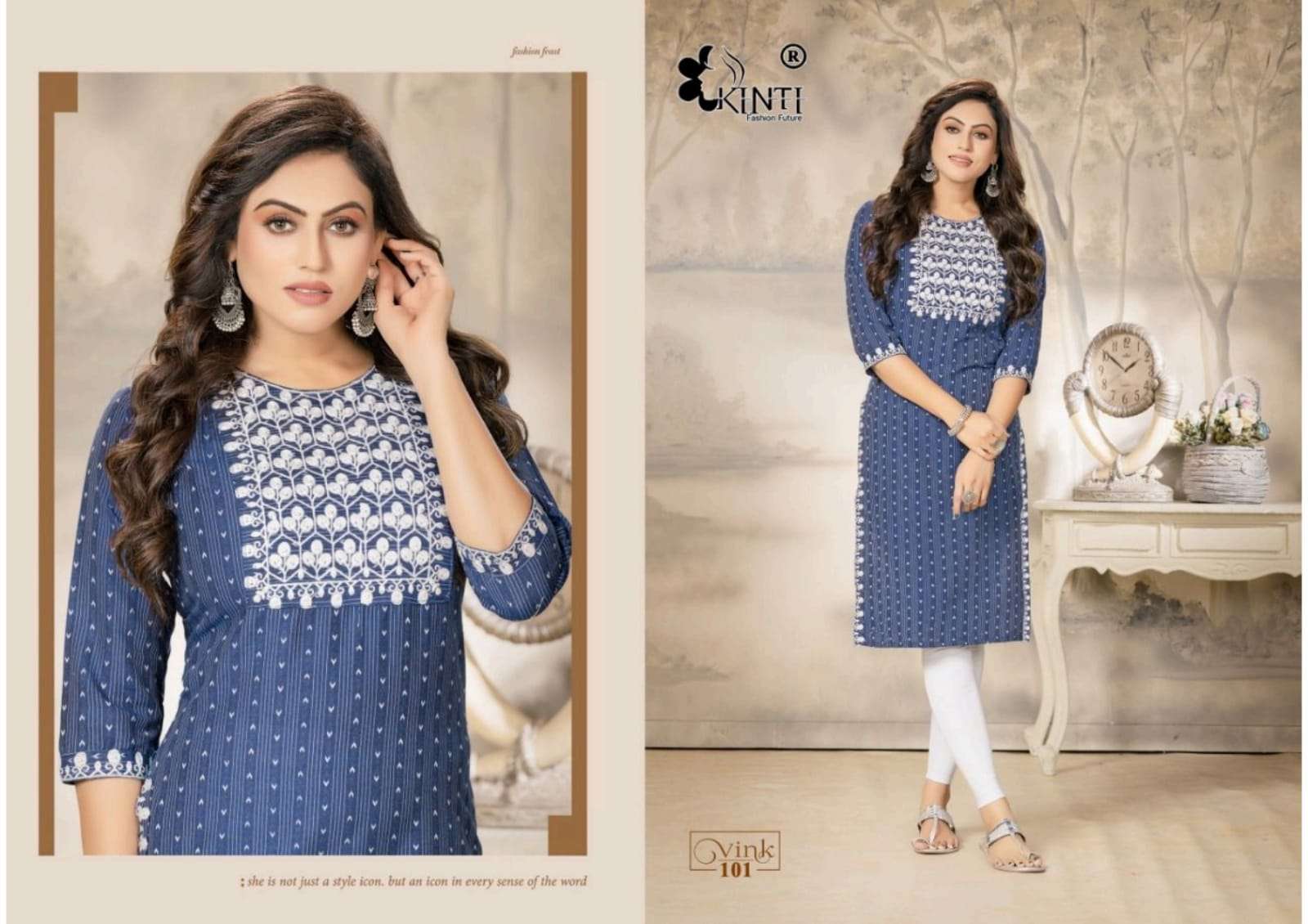 VINK BY KINTI SIMPLE COTTON KURTI WHOLESALE PRICE