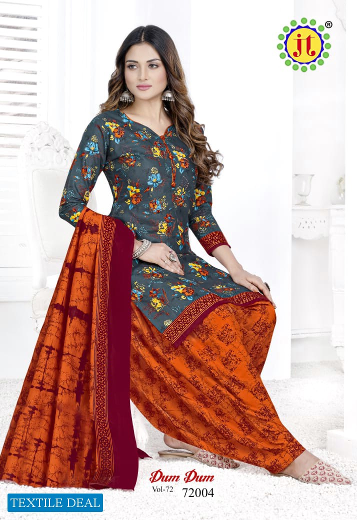 JT Dum Dum Vol-72 Wholesale Pure Cotton Printed Dress Material