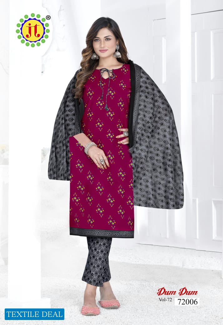JT Dum Dum Vol-72 Wholesale Pure Cotton Printed Dress Material