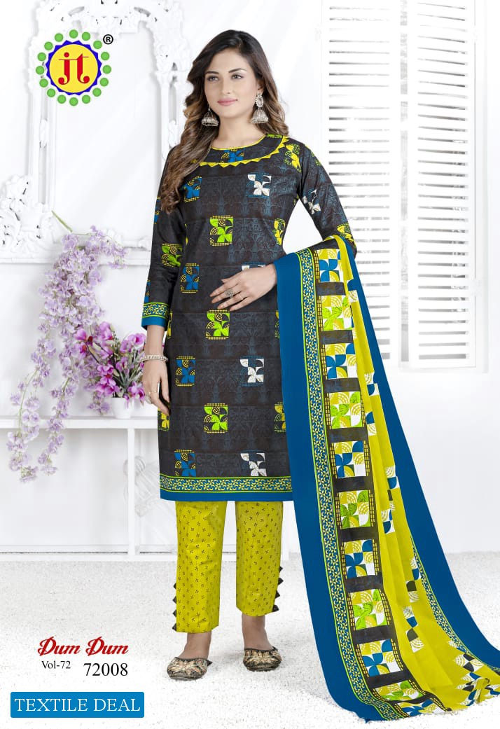 JT Dum Dum Vol-72 Wholesale Pure Cotton Printed Dress Material