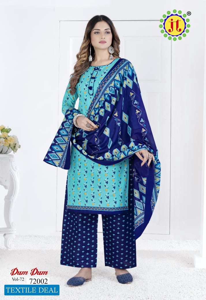 JT Dum Dum Vol-72 Wholesale Pure Cotton Printed Dress Material