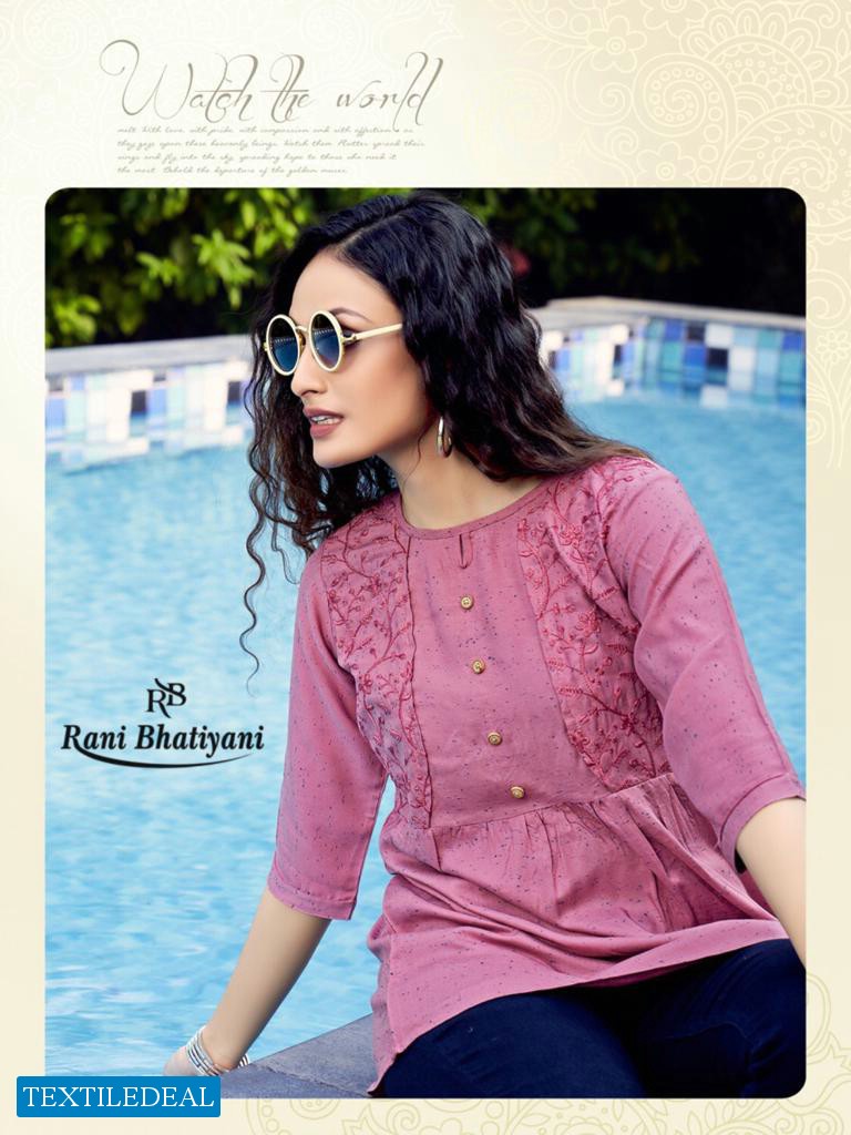 SHRUSTI VOL 4 BY RANI BHATIYANI RAYON DAILY WEAR SHORT TOPS