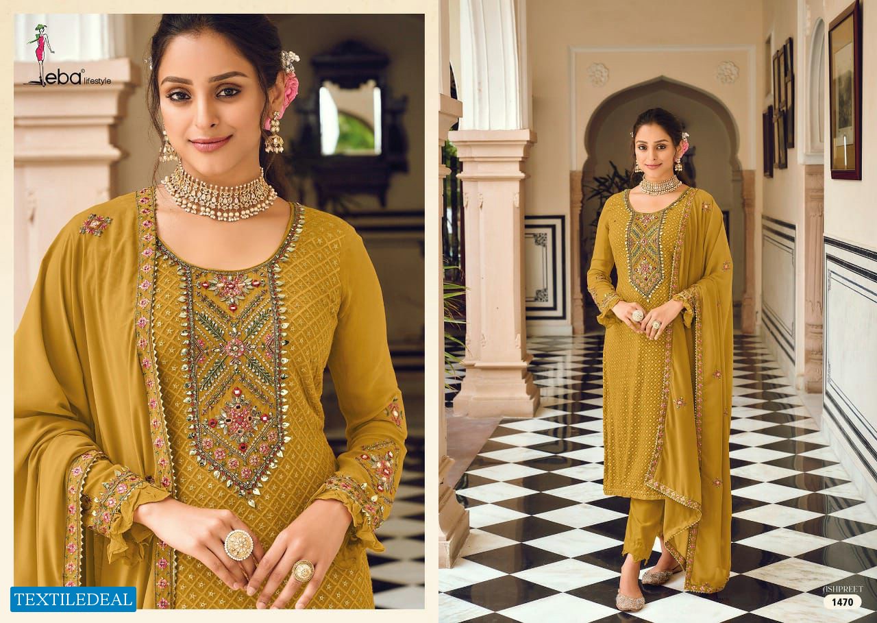 ASHPREET VOL 7 BY EBA LIFESTYLE GEORGETTE EMBROIDERY FANCY SUITS