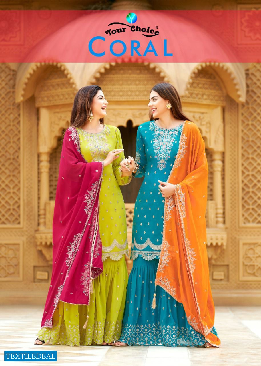 Your Choice Coral Wholesale Designer Free Size Salwar Suits