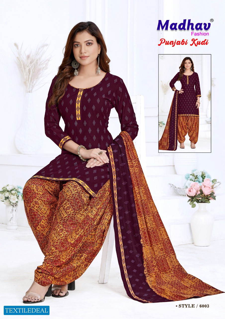 Madhav Punjabi Kudi Vol-6 Wholesale Patiyala Dress Material
