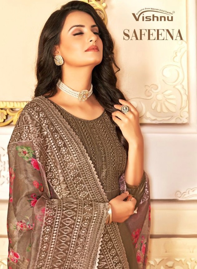 Vishnu Safeena Wholesale Gadwal Silk Dress Material