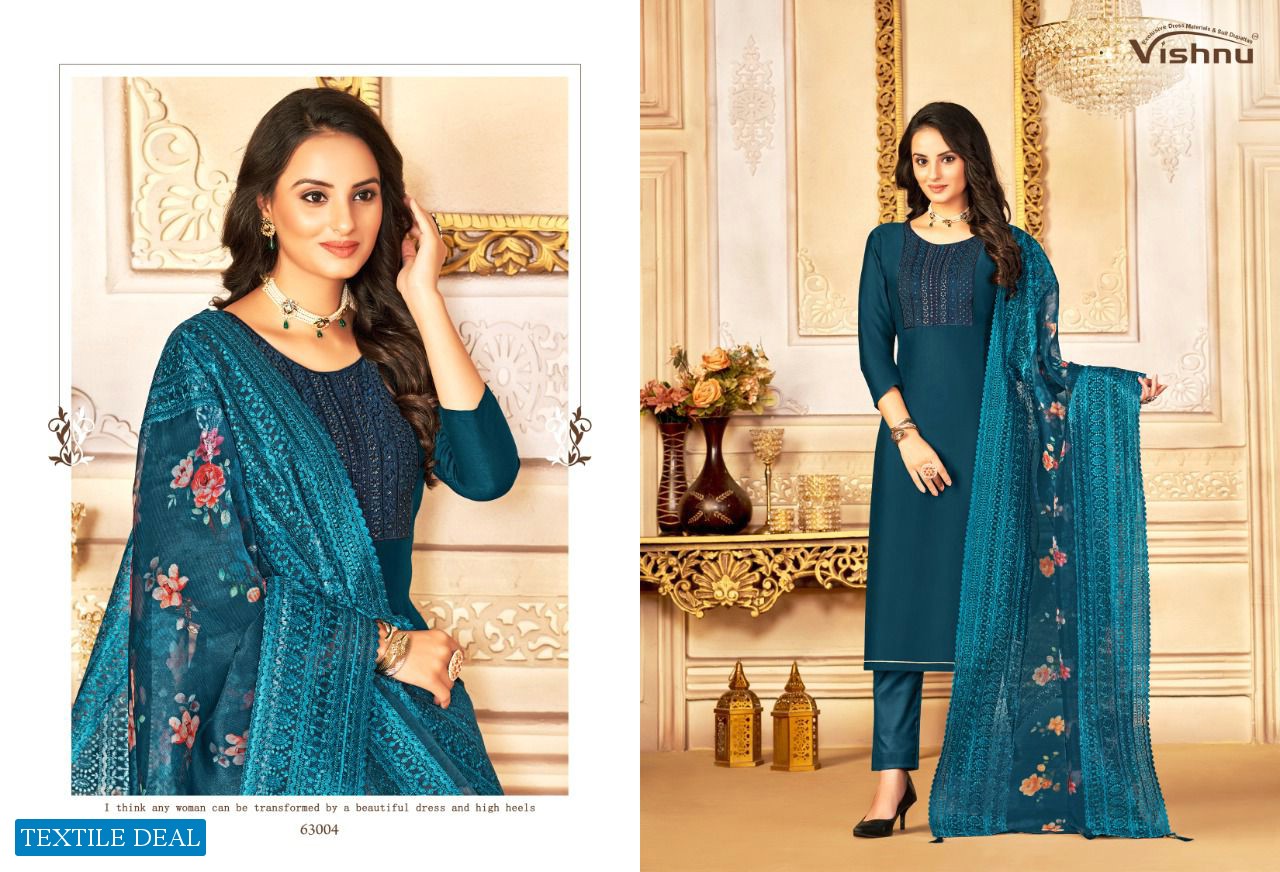 Vishnu Safeena Wholesale Gadwal Silk Dress Material