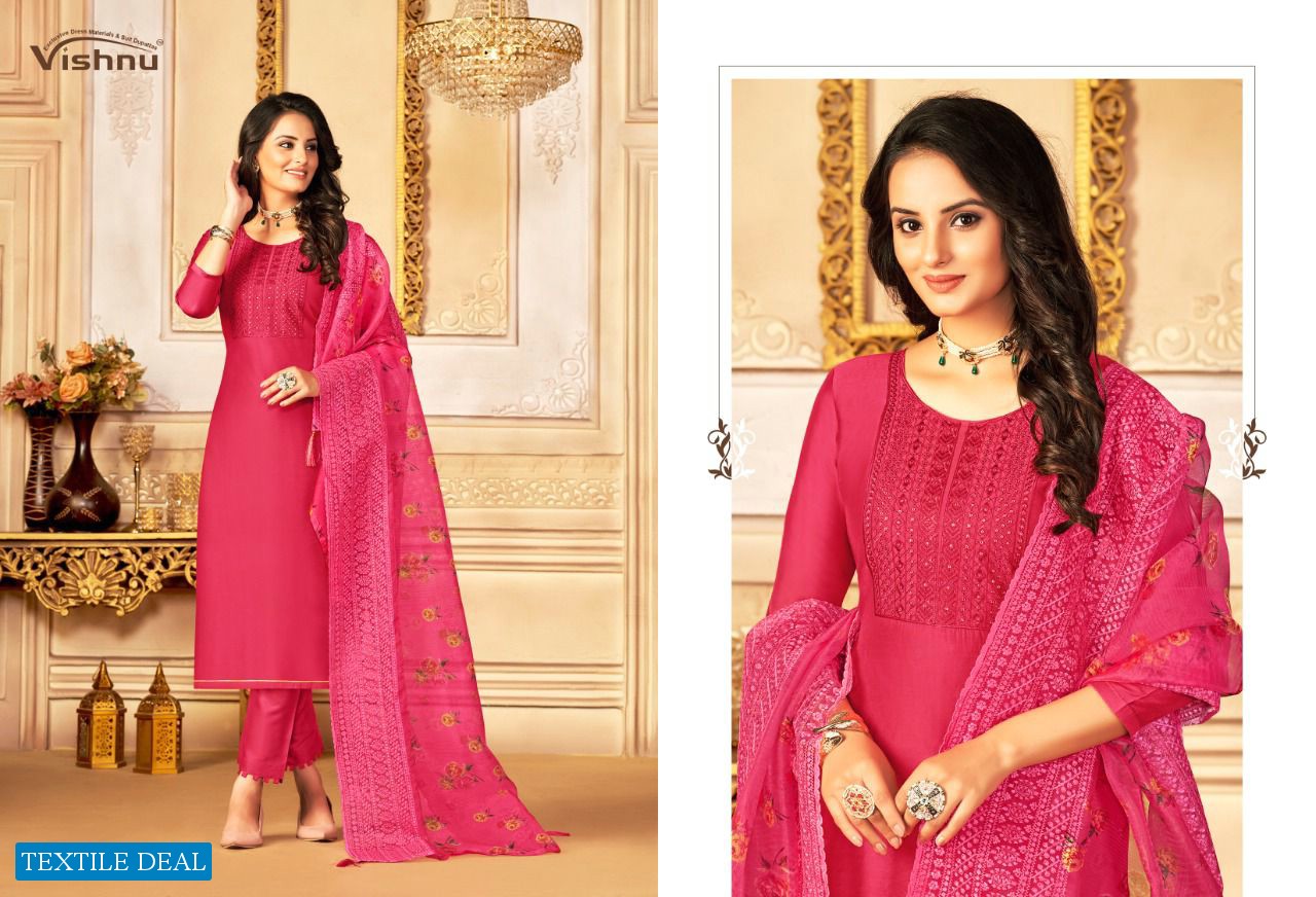 Vishnu Safeena Wholesale Gadwal Silk Dress Material