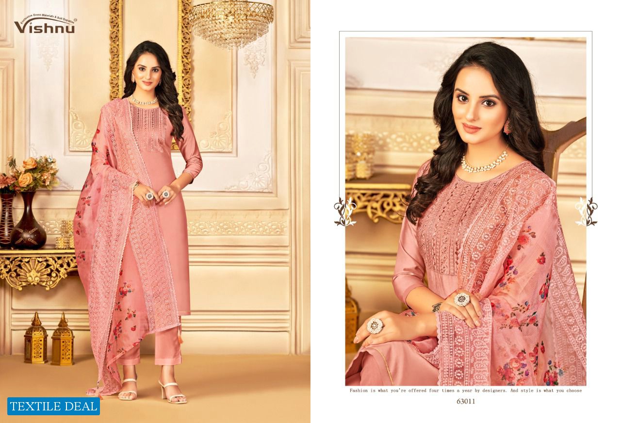 Vishnu Safeena Wholesale Gadwal Silk Dress Material