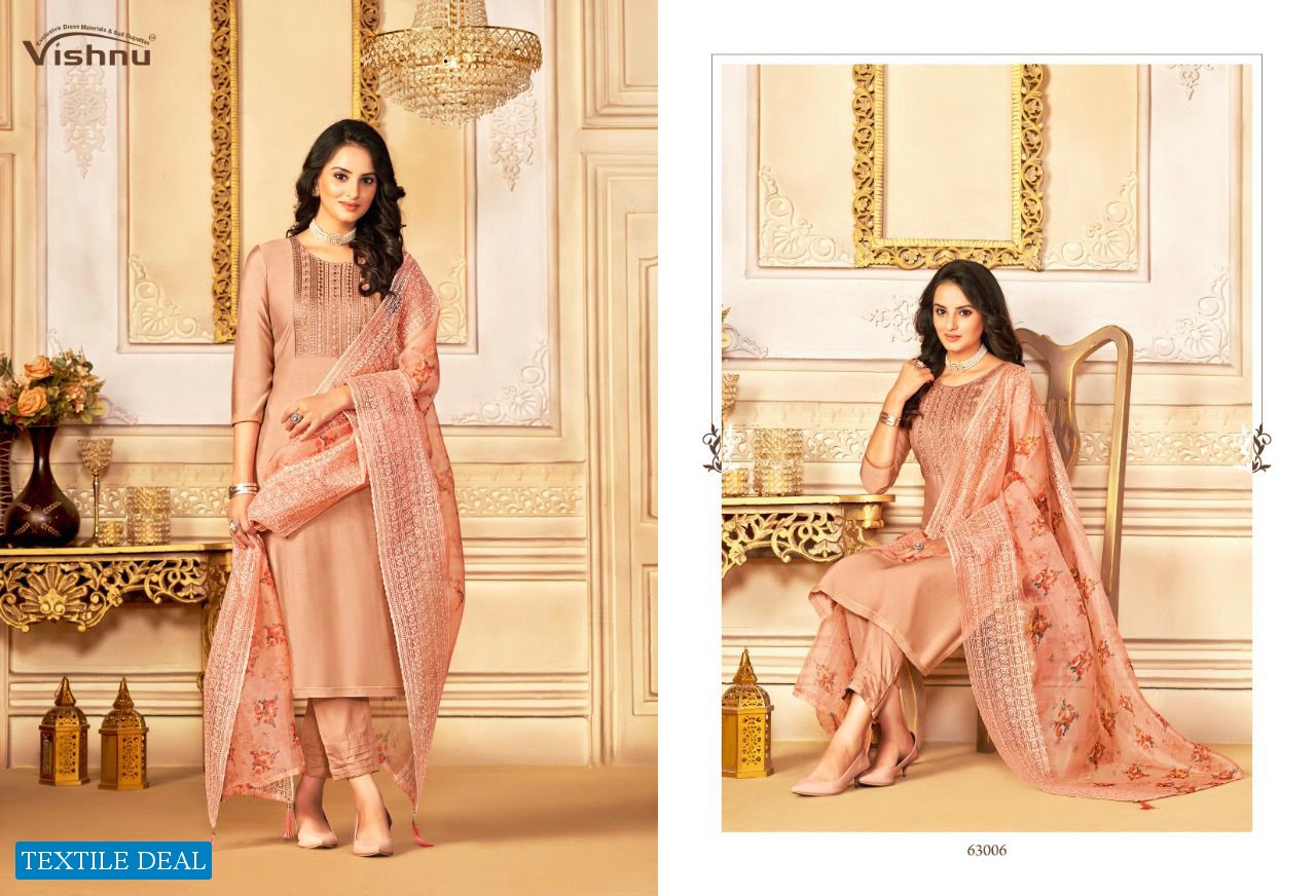 Vishnu Safeena Wholesale Gadwal Silk Dress Material