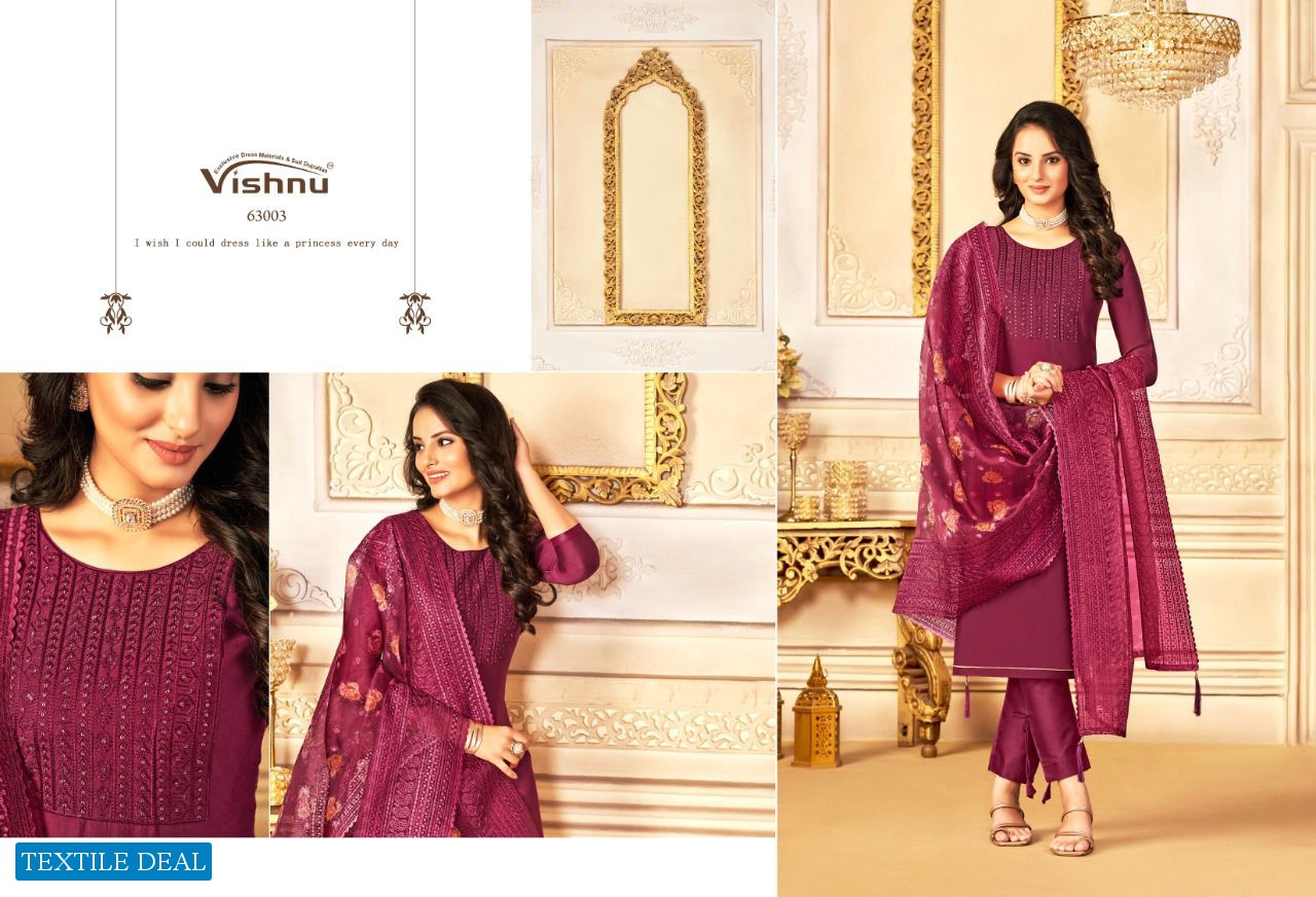 Vishnu Safeena Wholesale Gadwal Silk Dress Material