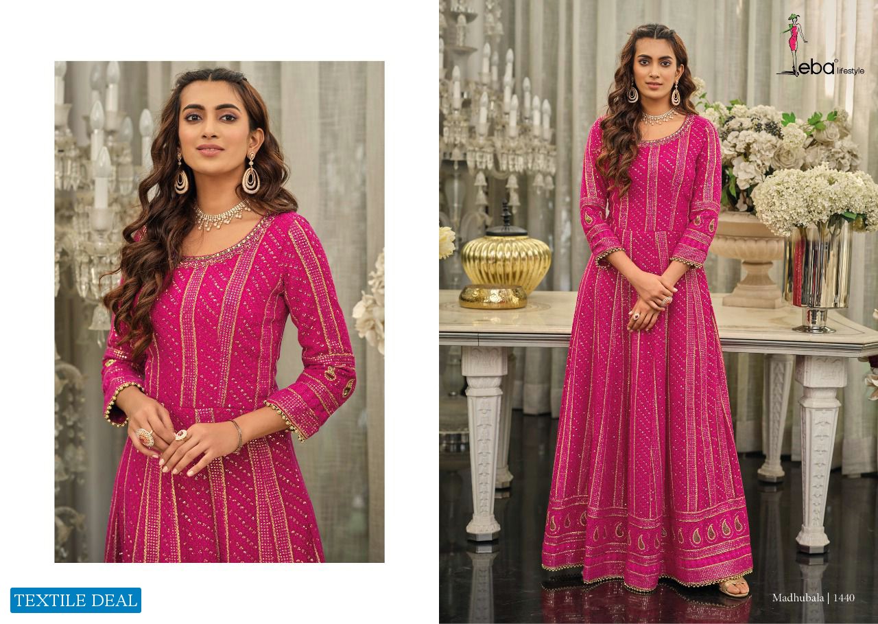 MADHUBALA BY EBA LIFESTYLE GEORGETTE READYMADE LONG WEDDING SUITS